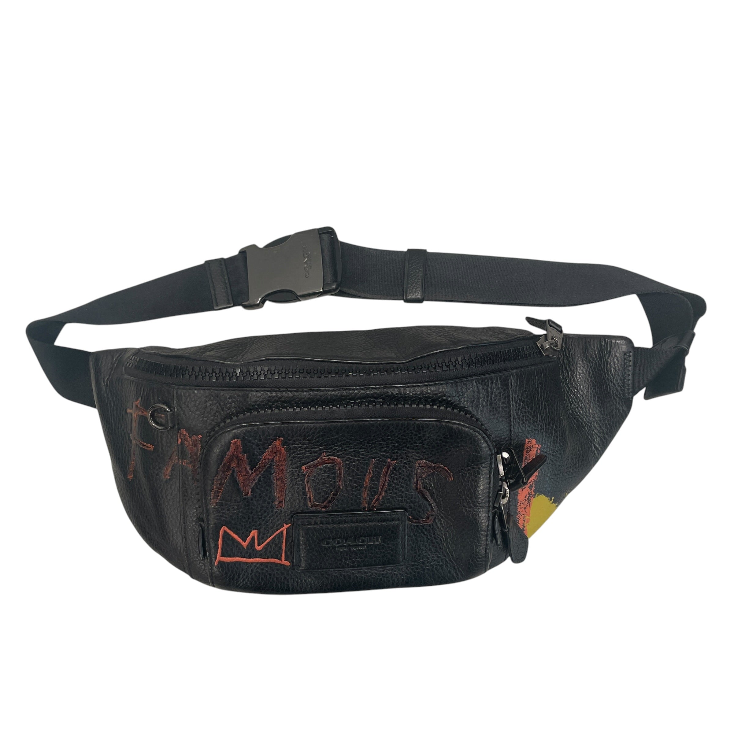 JEAN-MICHL BASQUIAT/COACH/Fanny Pack/All Over Print/Leather/BLK/BASQUIAT EMBROIDERY view 1