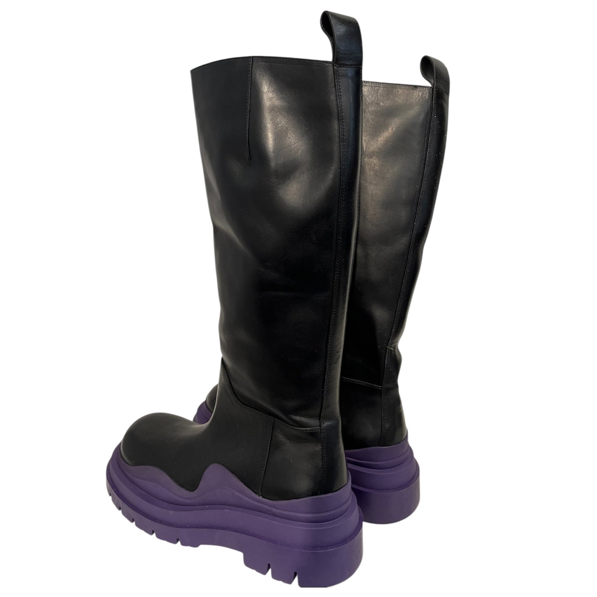 BOTTEGA VENETA/Long Boots/EU 39/Leather/BLK/purple sole view 2