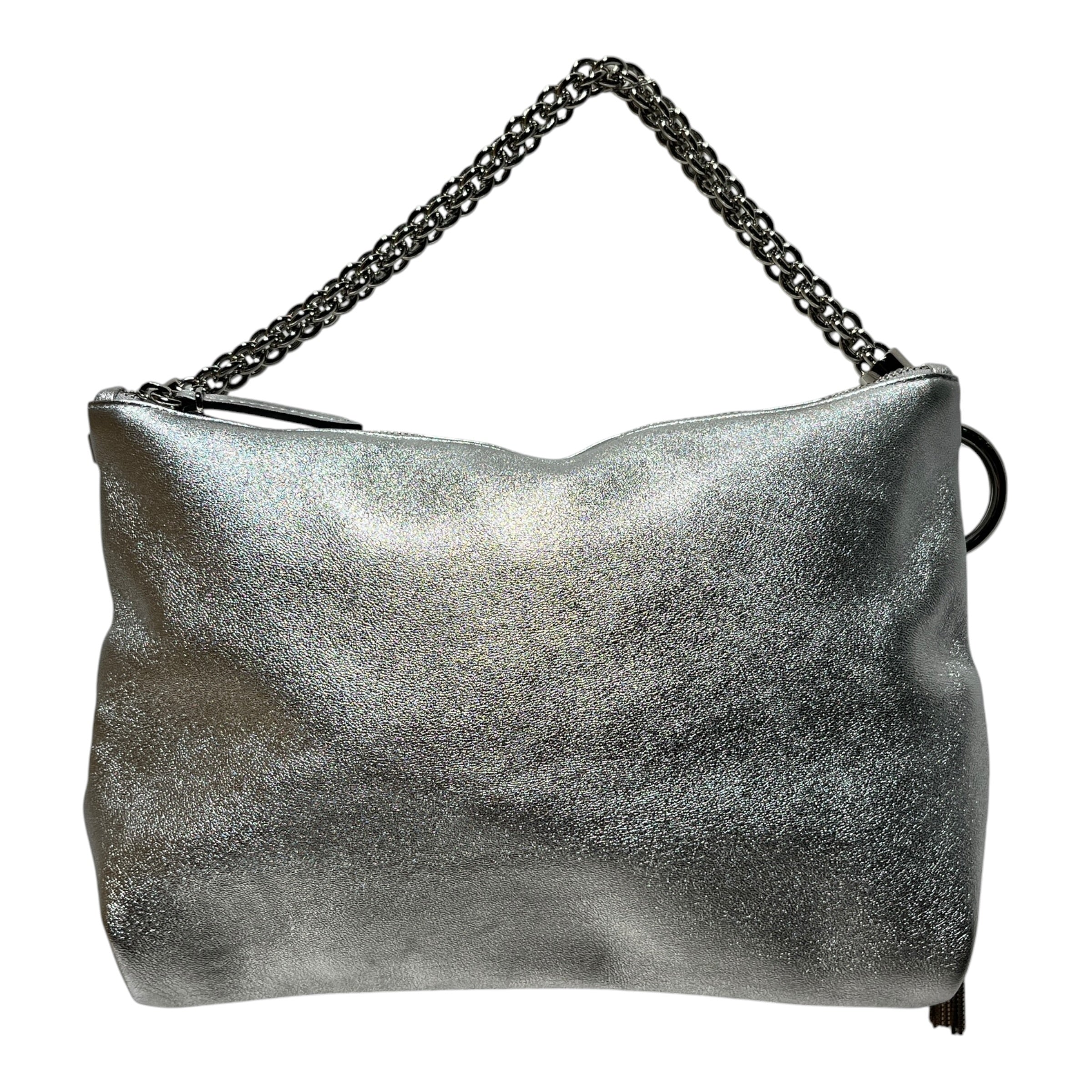 JIMMY CHOO/Hand Bag/Leather/SLV/GLITTER TASSEL, CHAIN DETAIL view 2