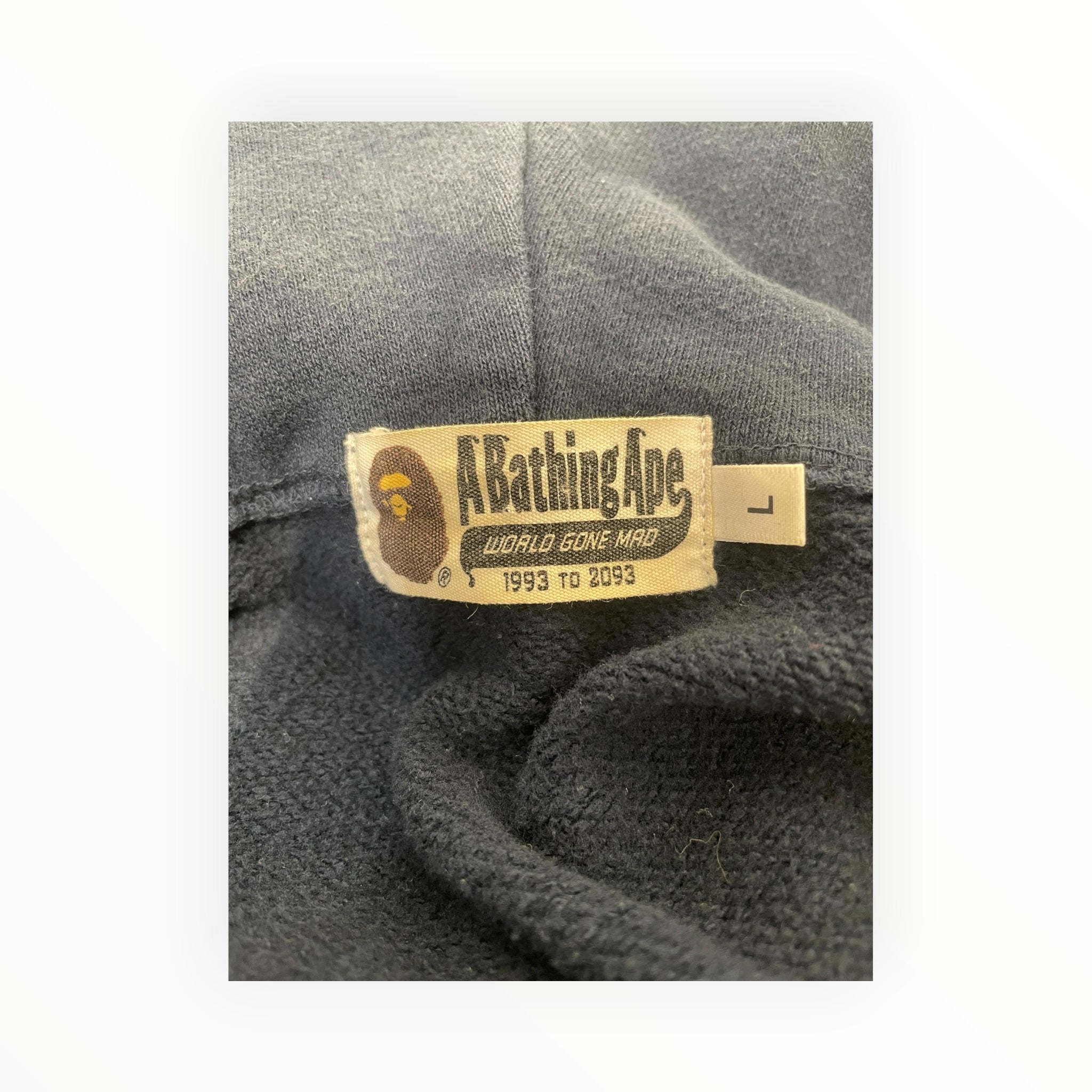 A BATHING APE/Hoodie/L/Cotton/NVY/jaws collab view 3