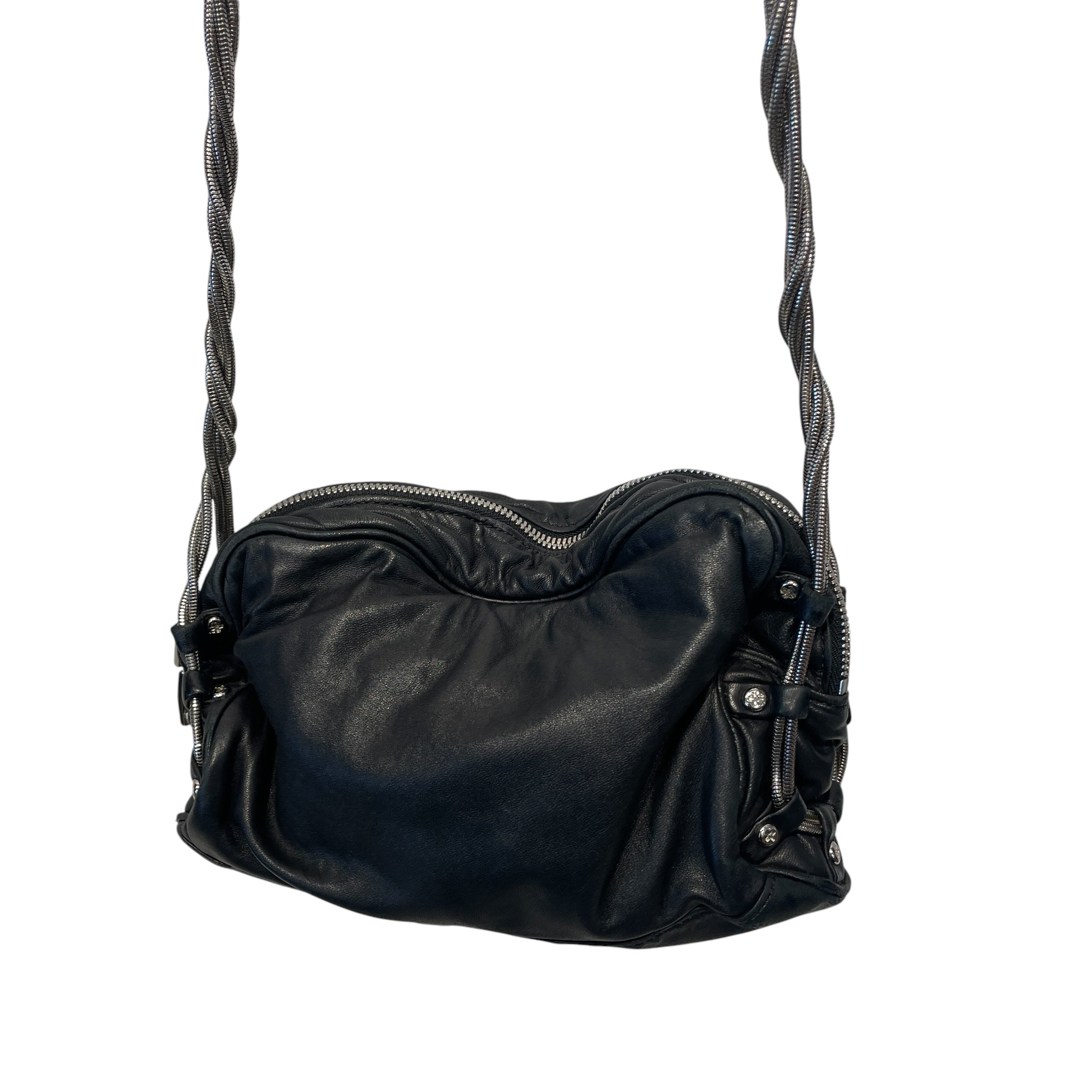 Alexander Wang/Cross Body Bag/Leather/BLK/SILVER CHAIN STRAP view 4