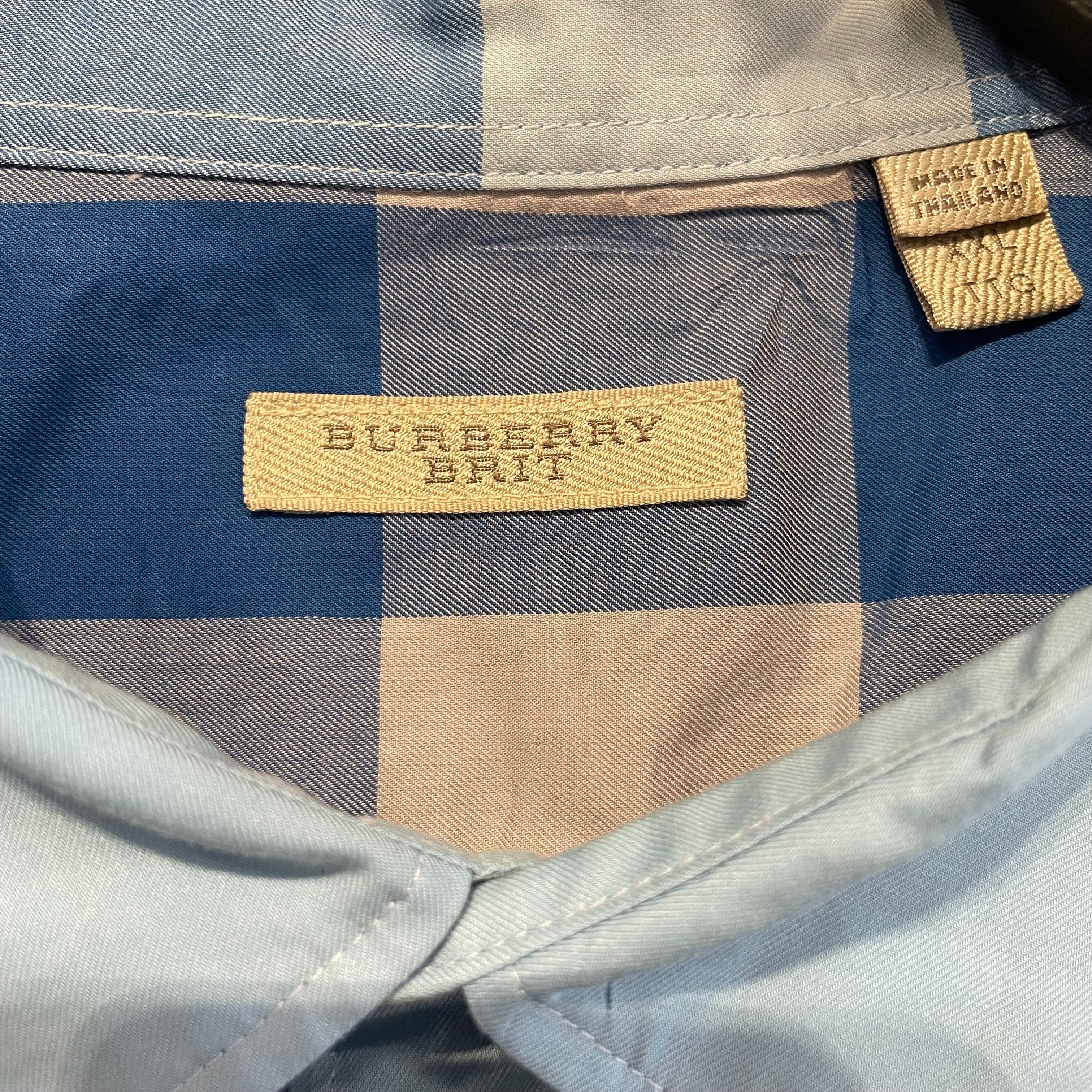 BURBERRY BRIT/Flannel Shirt/XXL/Cotton/BLU/Plaid/Plaid Shirt view 3