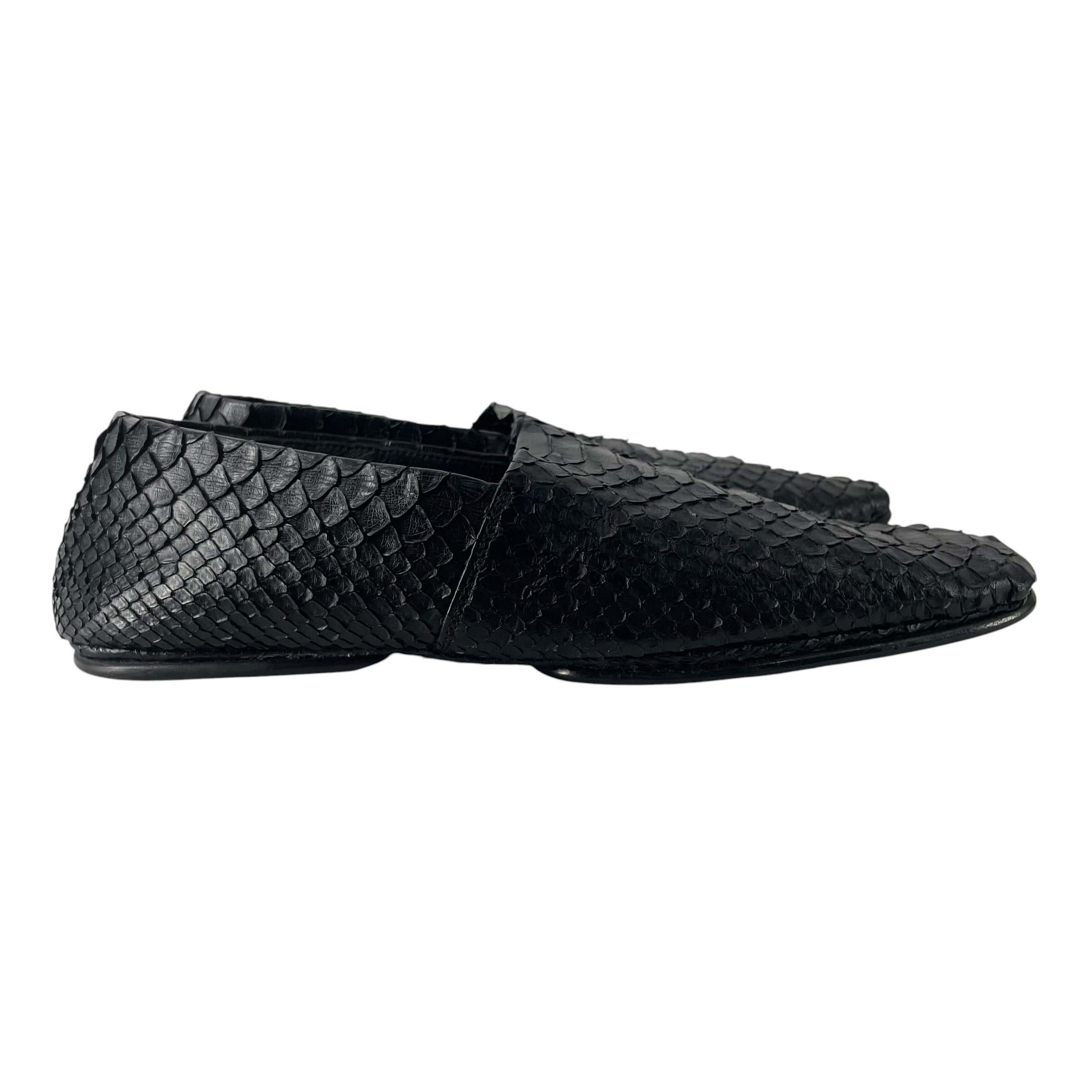 SAINT LAURENT/Flat Shoes/EU 40.5/BLK/SNAKESKIN FLATS view 3