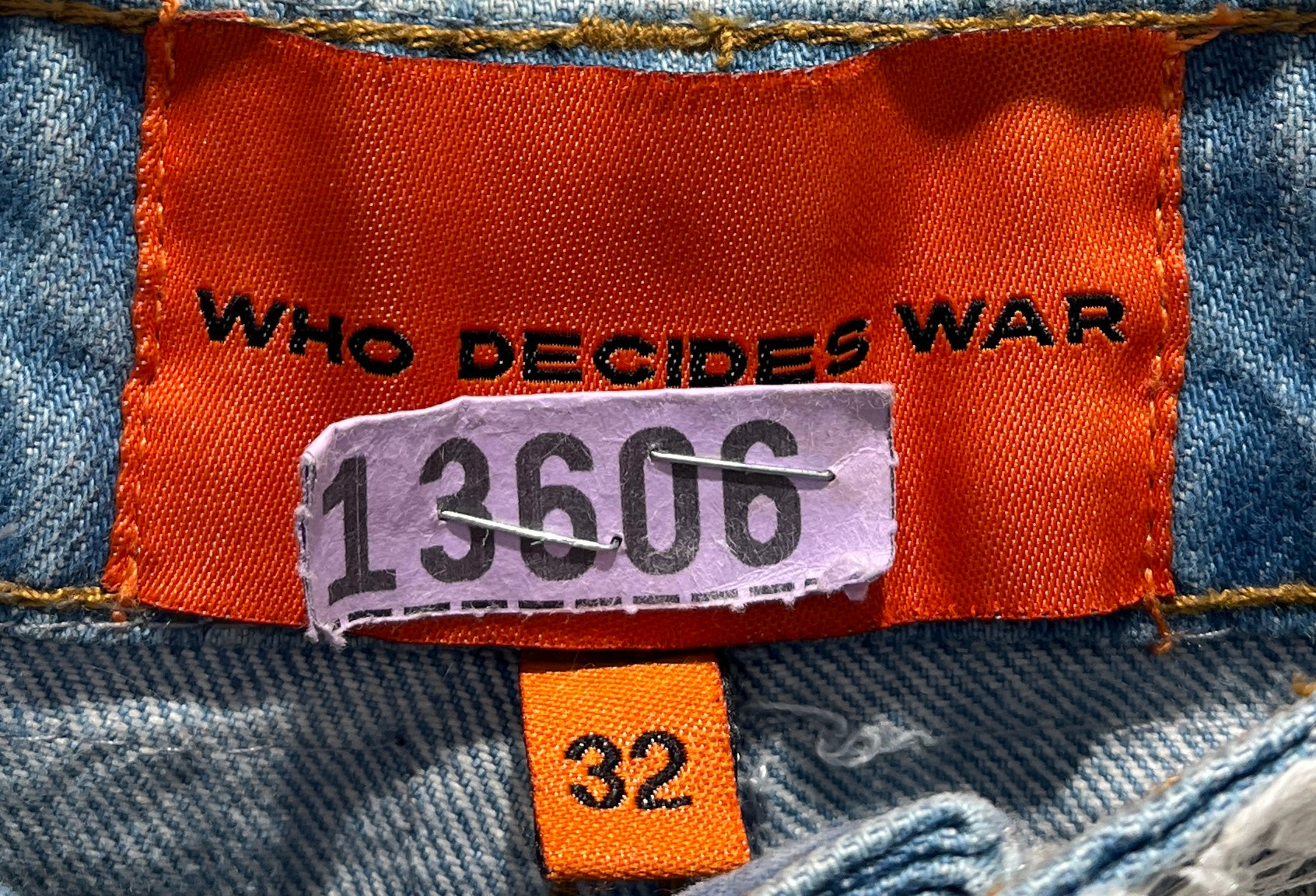 WHO DECIDES WAR/Bootcut Pants/32/Denim/BLU/Graphic/sunshine overlay - overlay rip view 5