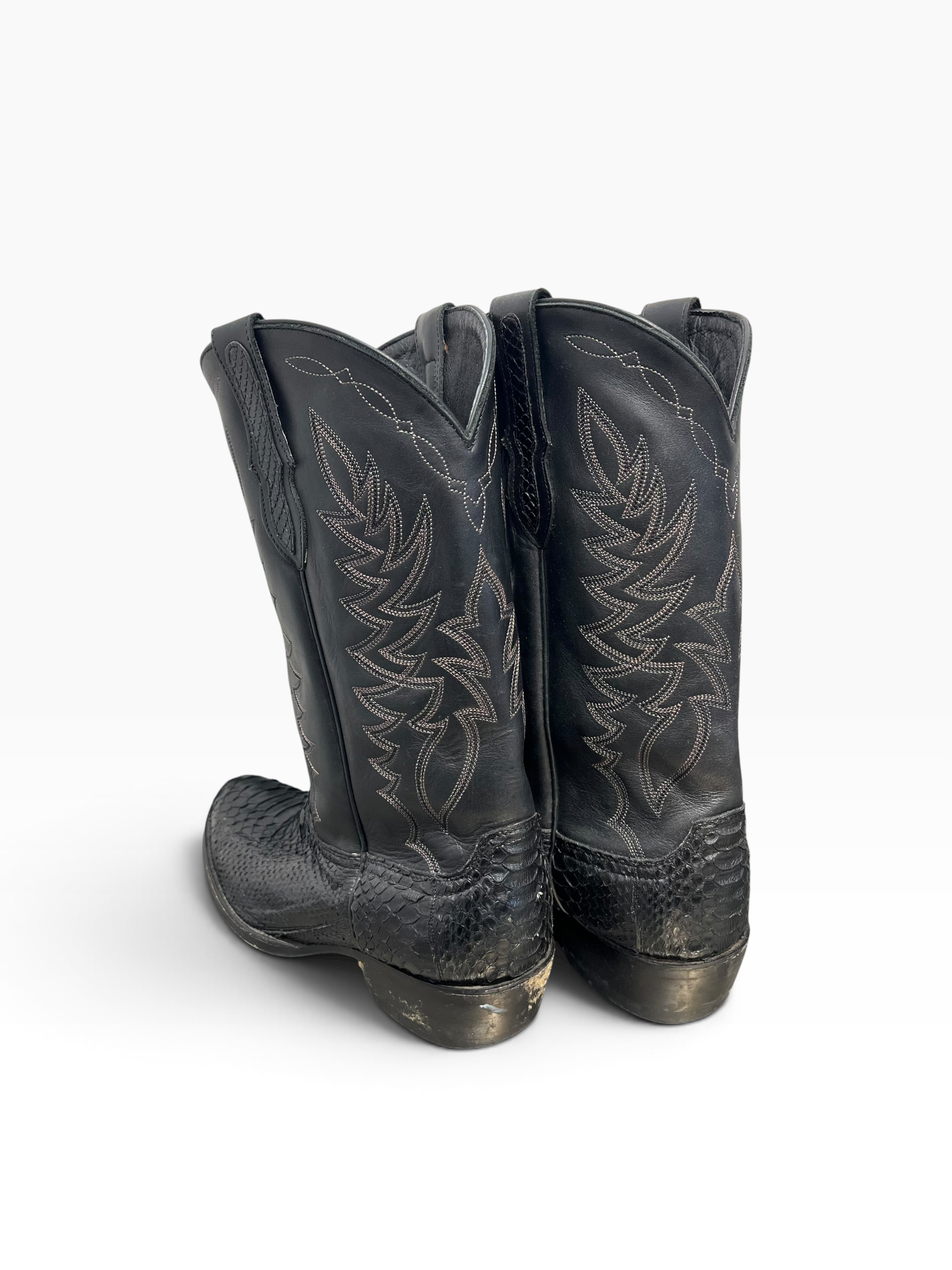 CAVENDERS/Cowboy Boots/US 11/Leather/BLK/BLACK PYTHON COWBOY BOOTS view 2
