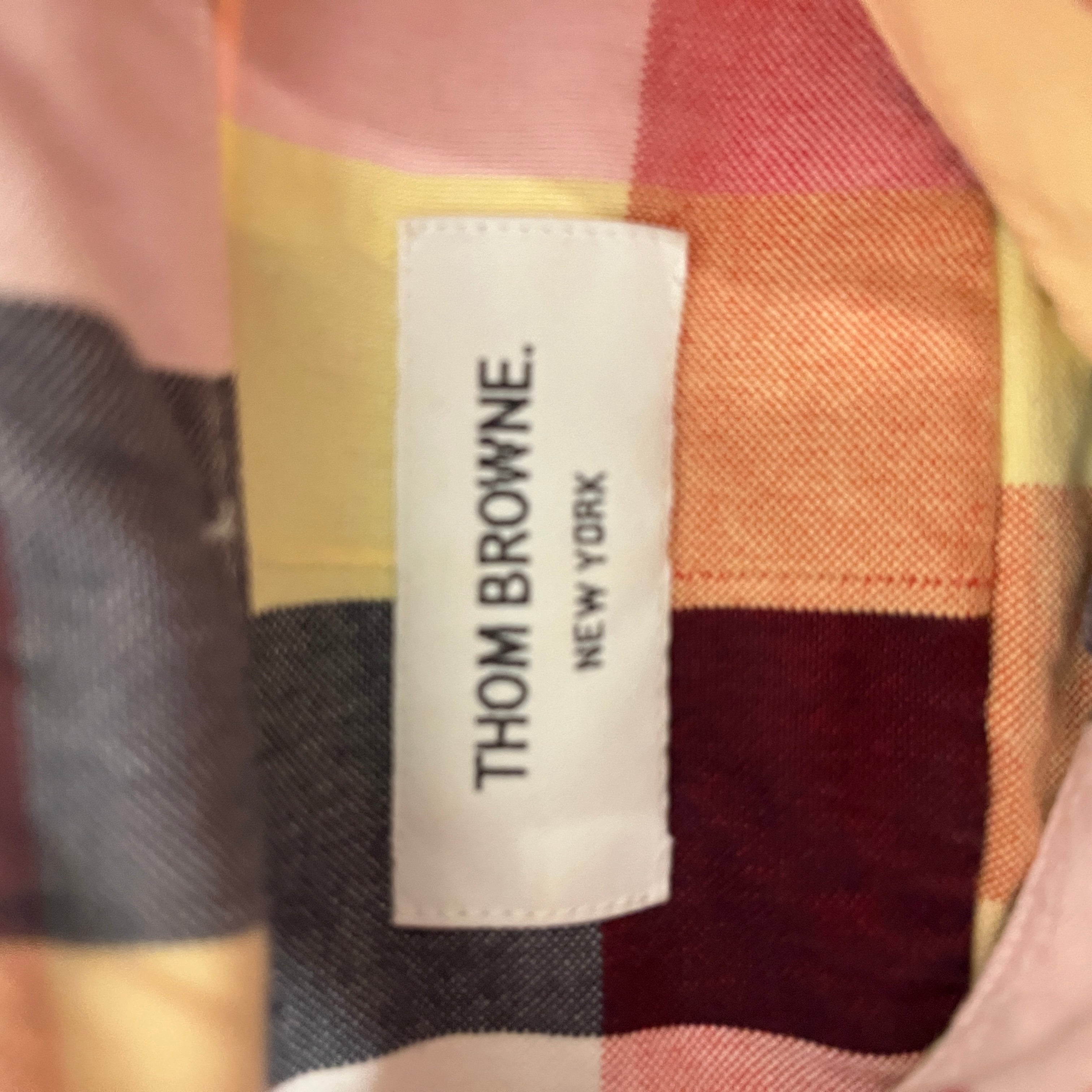 THOM BROWNE. NEW YORK/LS Shirt/1/Cotton/RED/Plaid/YEL view 3