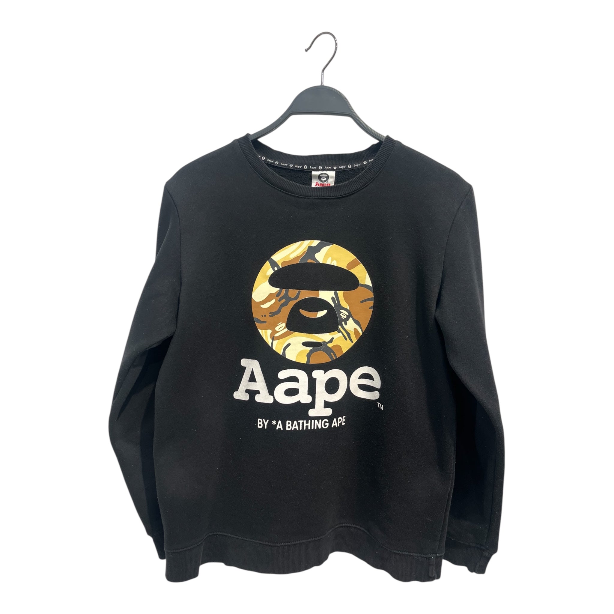 AAPE BY A BATHING APE/Sweatshirt/L/Cotton/BLK/aape crewneck view 1