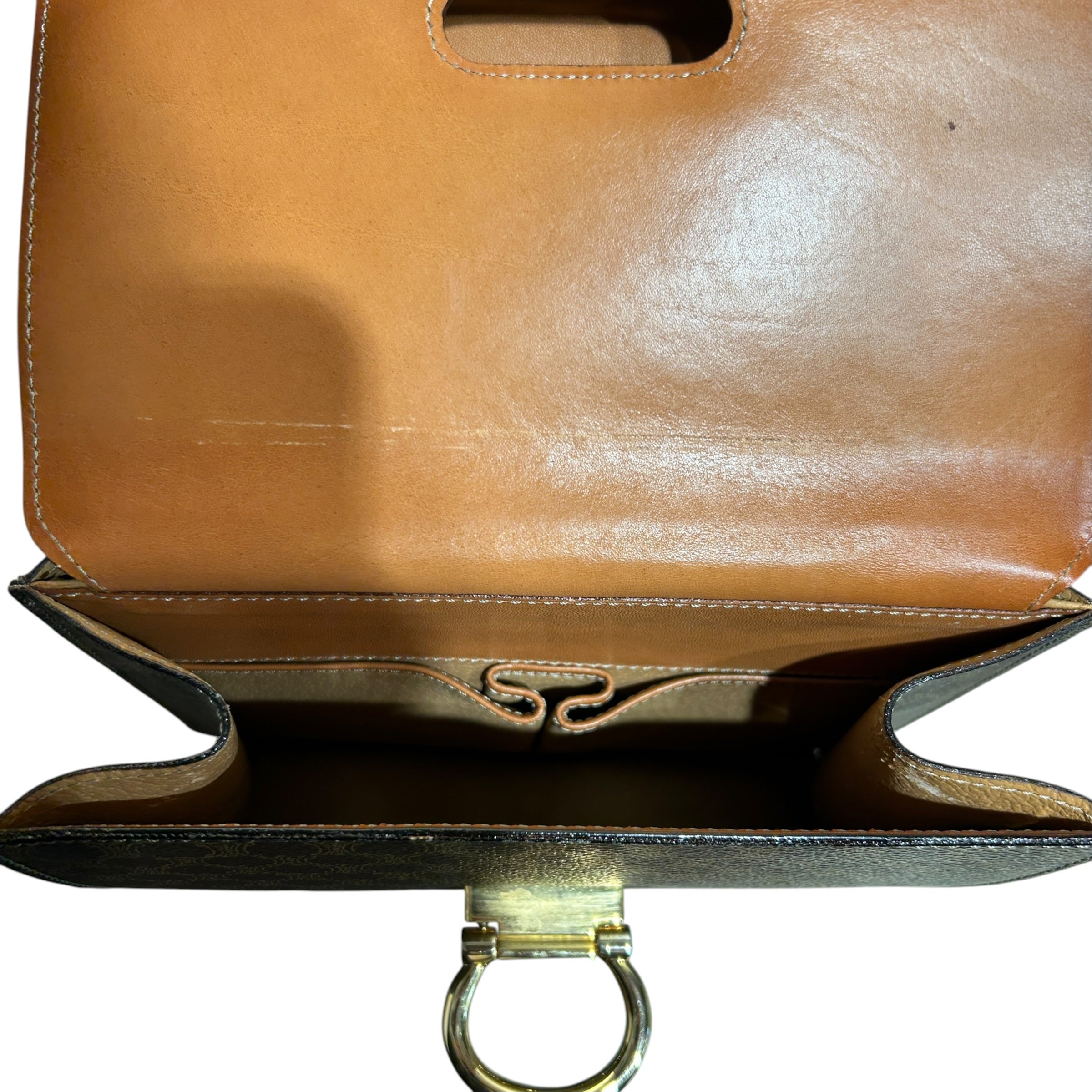 CELINE/Hand Bag/Monogram/Leather/BRW/MACADAM DOUBLE FLAP view 8