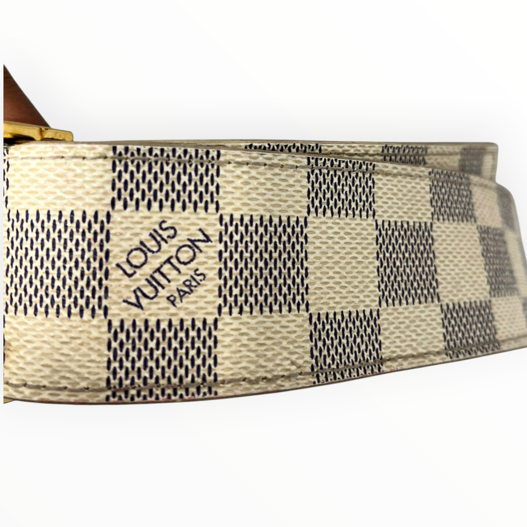 LOUIS VUITTON/Belt/All Over Print/Leather/CRM/M's/ view 2