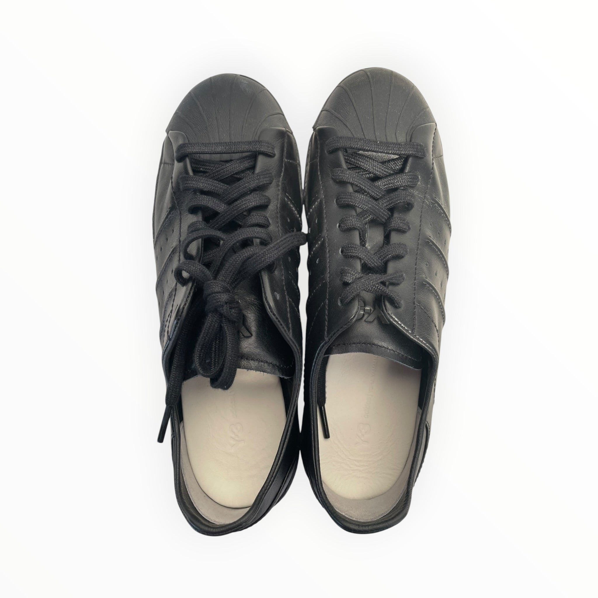 Y-3/Low-Sneakers/US 8/Leather/BLK/black supertars view 3