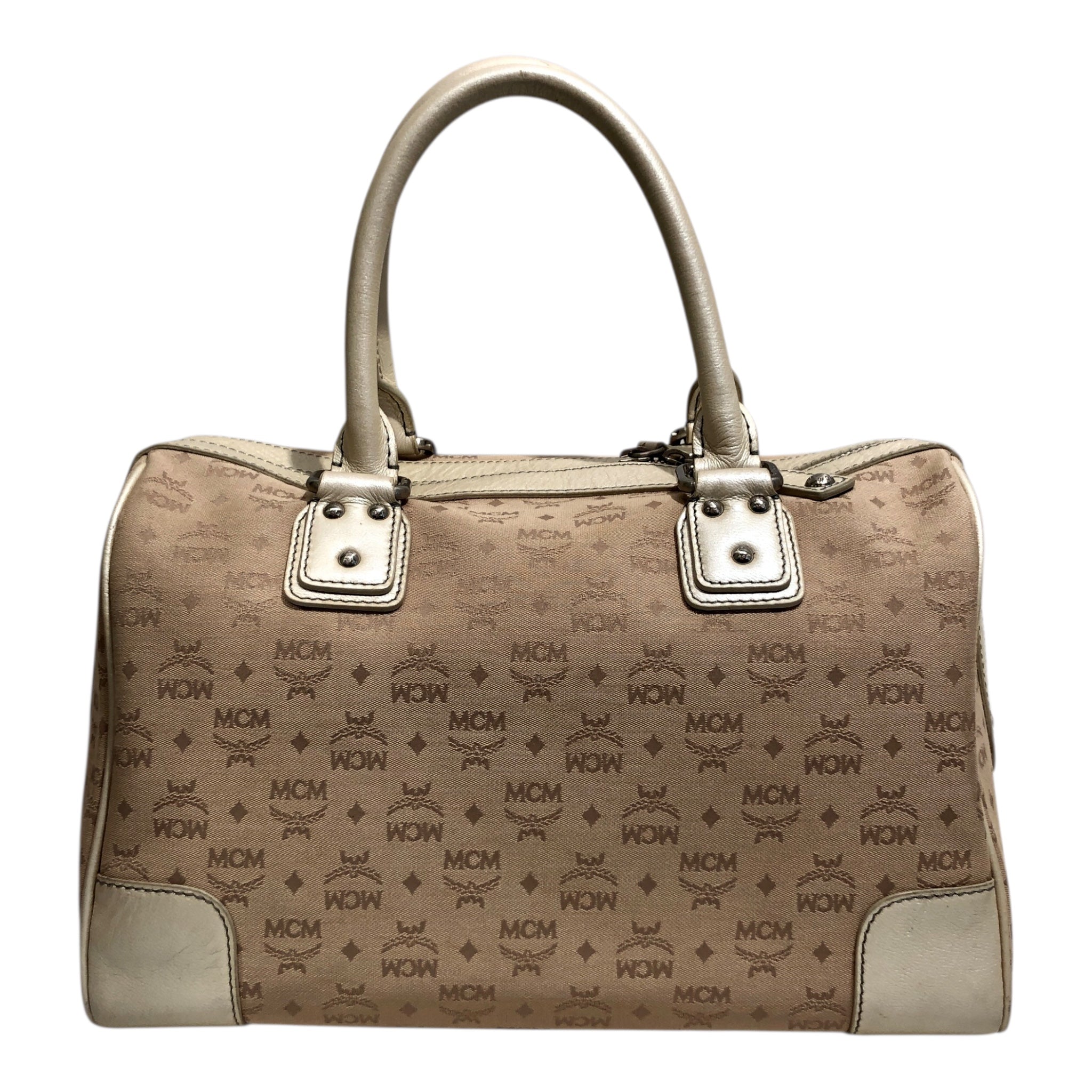 MCM/Hand Bag/Monogram/Cotton/BEG/ view 2