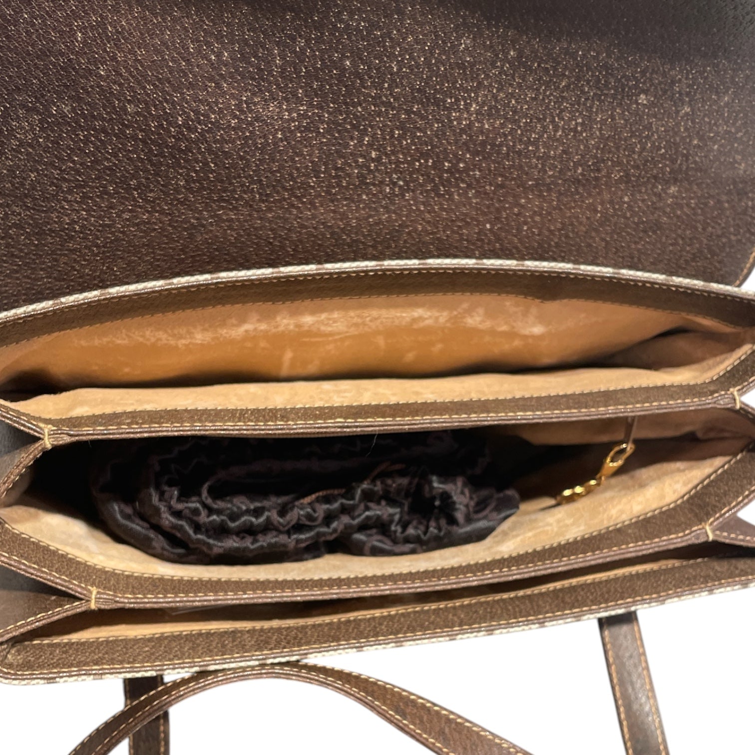 GUCCI/Hand Bag/Monogram/Leather/BEG/VINTAGE FOLD OVER BAG view 4