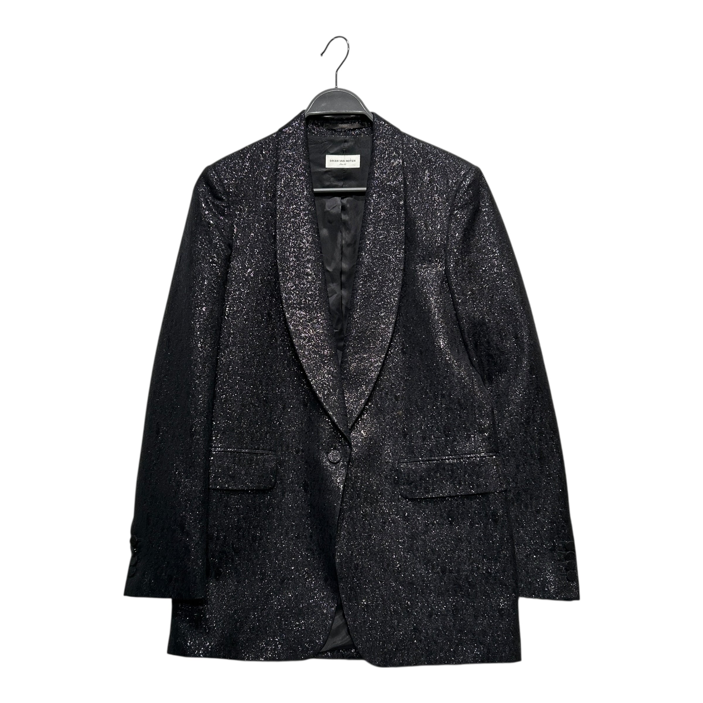 DRIES VAN NOTEN/Jacket/38/Wool/BLK/FW20 GLITTER BLAZER view 1