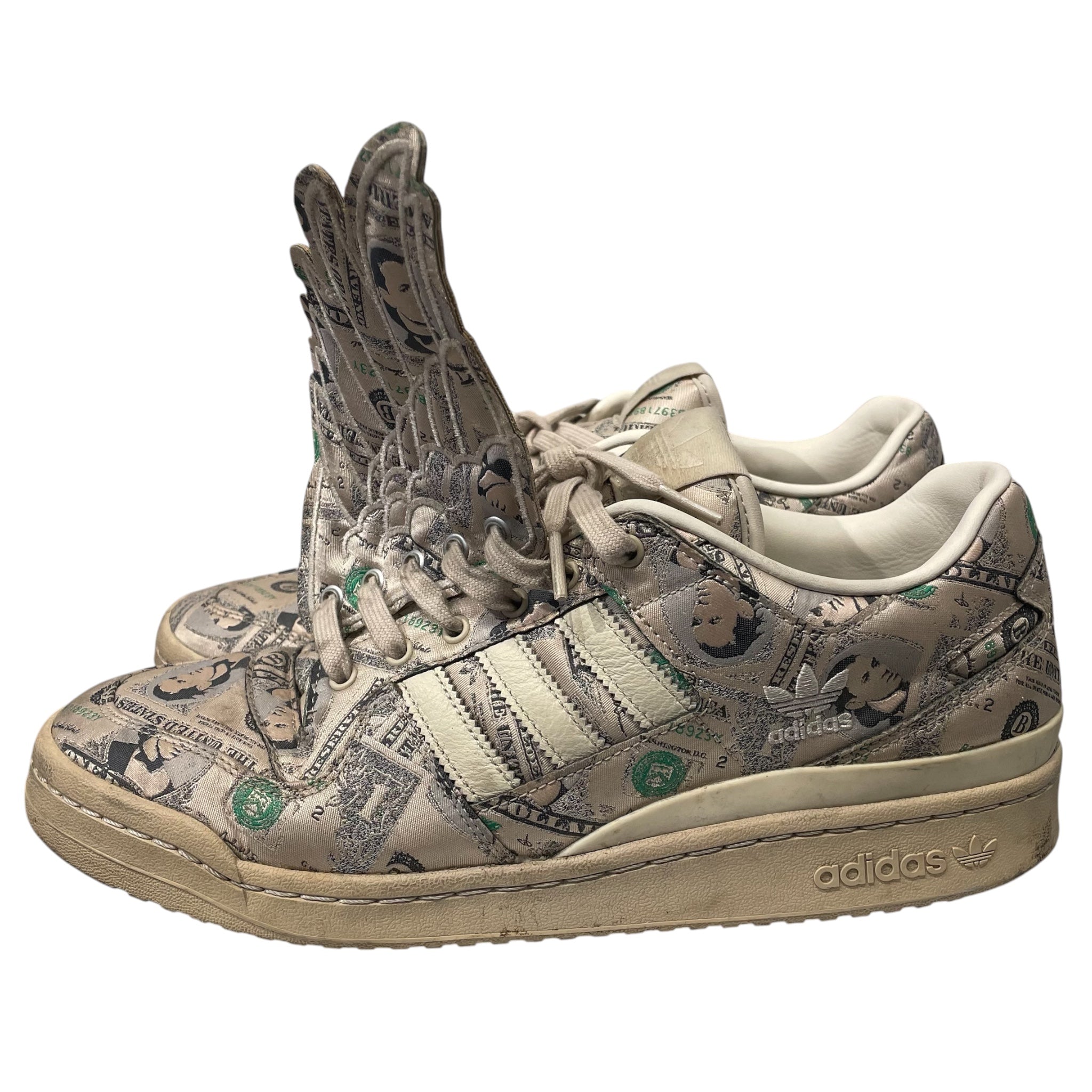 adidas/JEREMY SCOTT/Low-Sneakers/US 12/All Over Print/Leather/GRN/MONEY WINGS FORUM LOW view 4