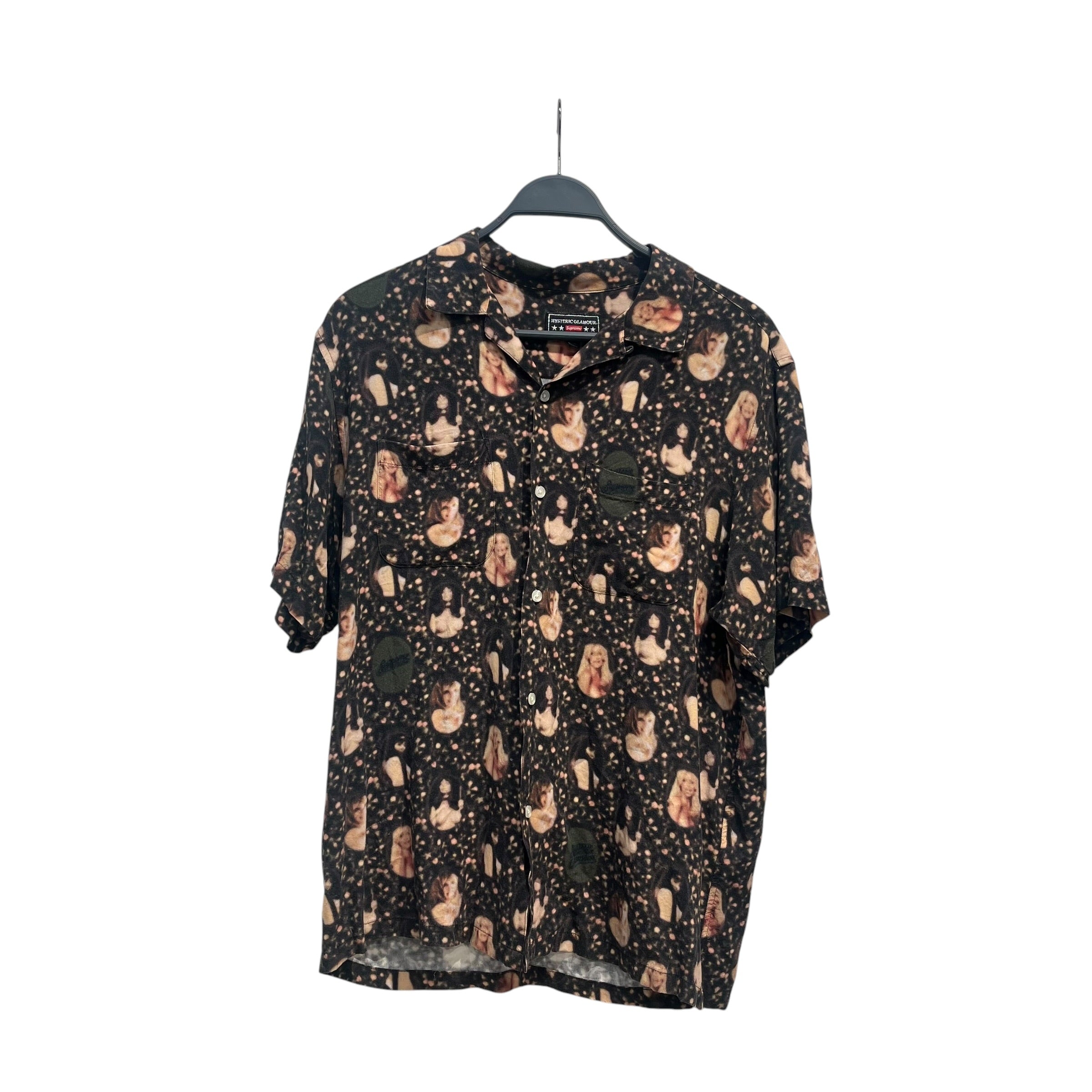 Supreme/HYSTERIC GLAMOUR/T-Shirt/M/Rayon/BRW/All Over Print/BLURRED SHIRT view 1