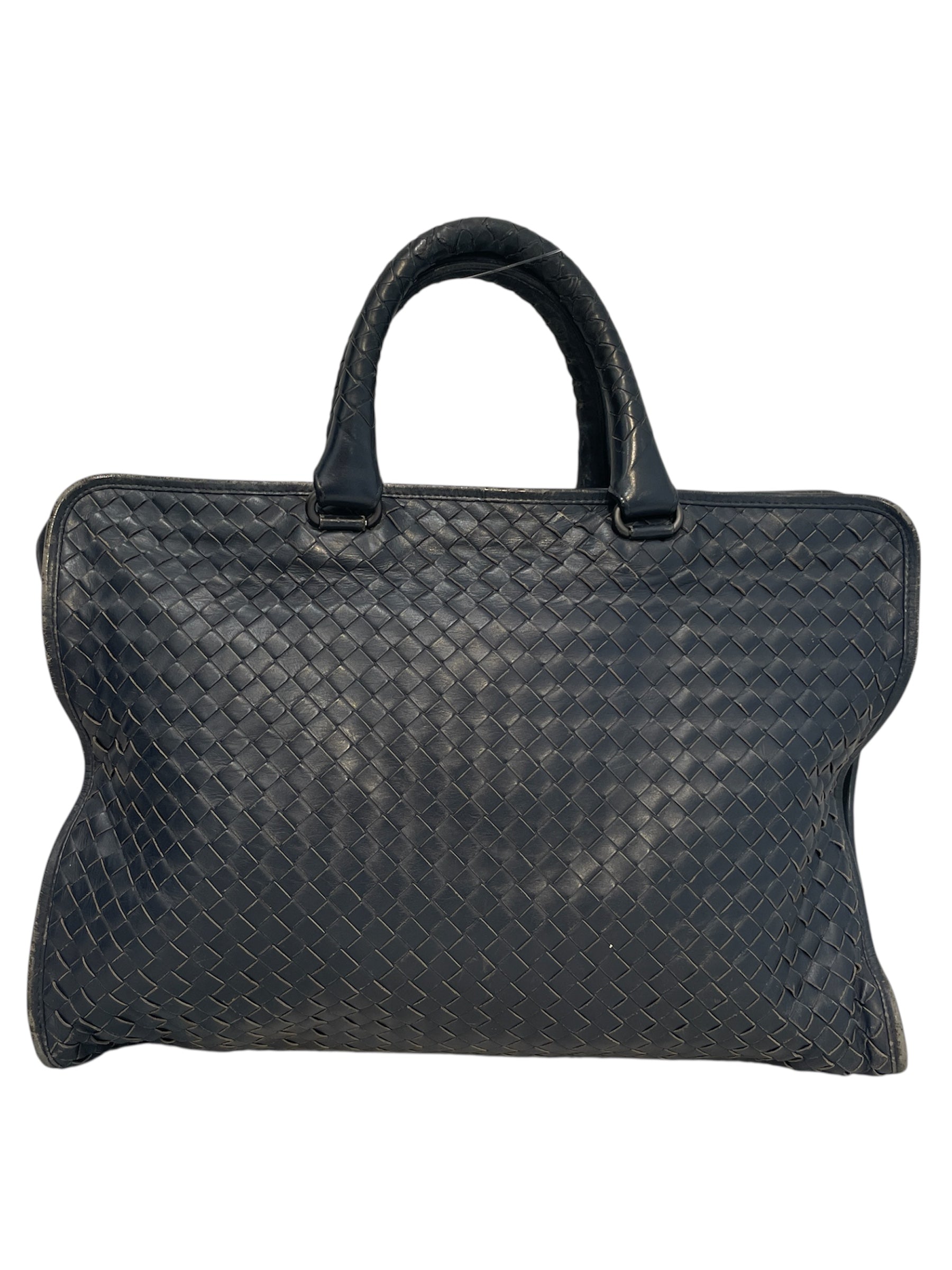 BOTTEGA VENETA/Briefcase/Leather/NVY/Intrecciato Top Zip view 1