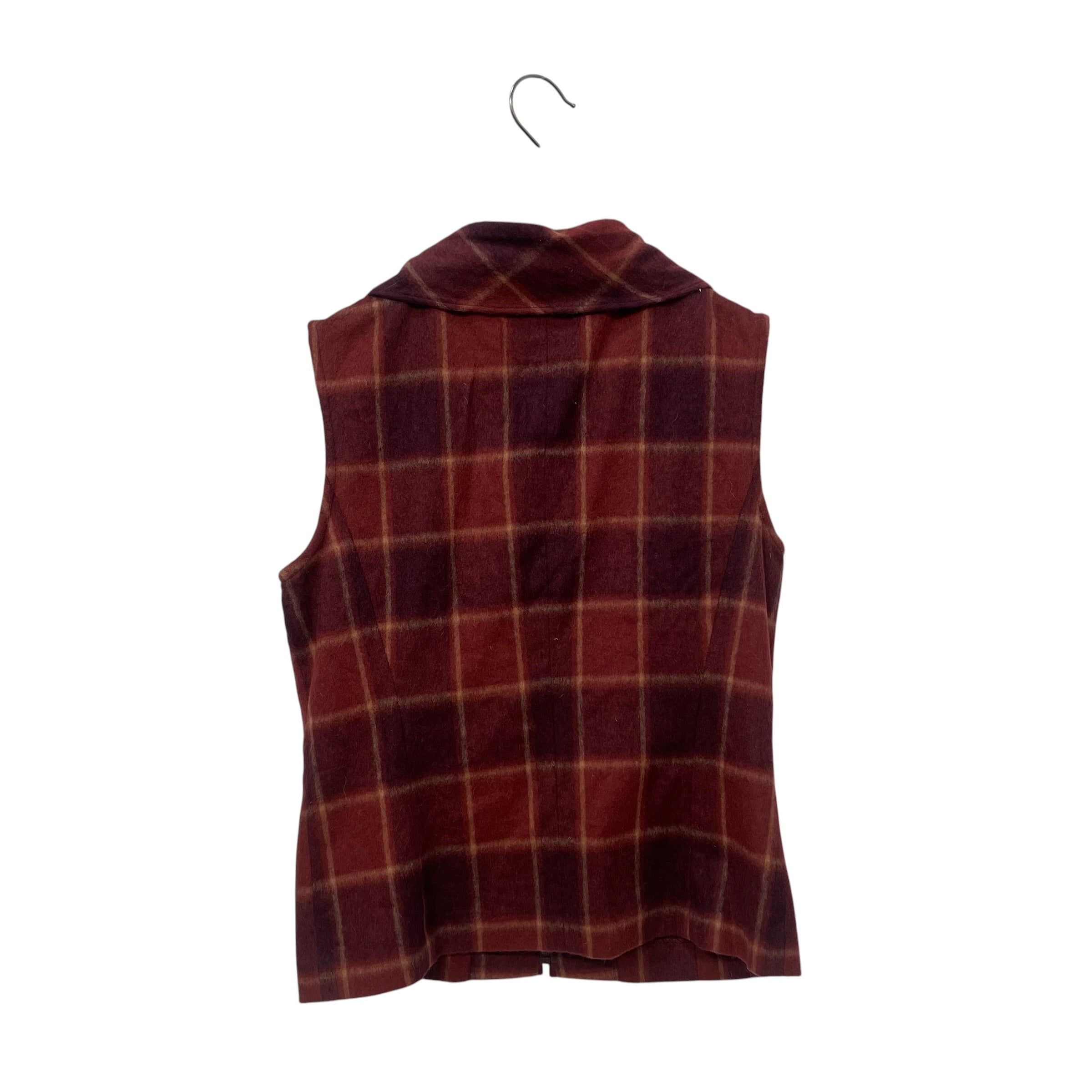 BALENCIAGA/Vest/38/Tartan/Wool/BRD/la mode front tie view 2