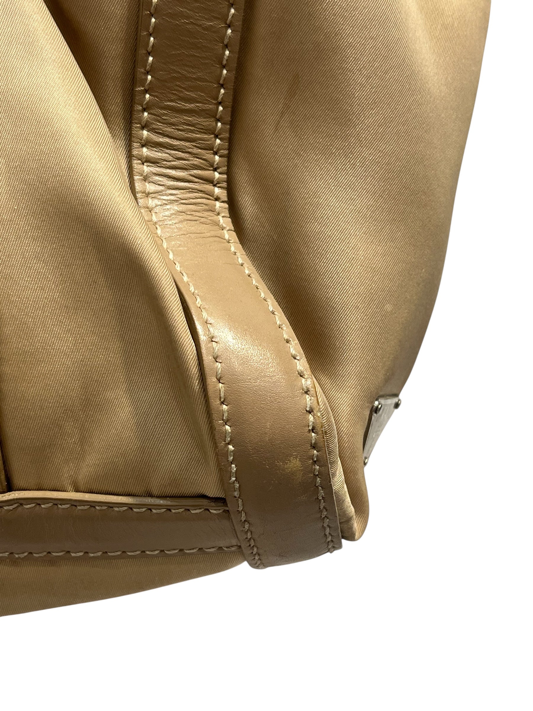 PRADA/Hand Bag/Nylon/BEG/VITELLO DAINO PUSHLOCK BAG view 9