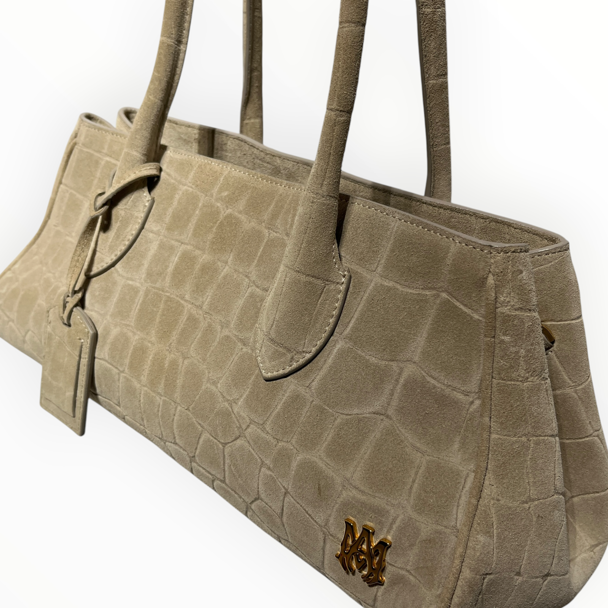 AMIRI/Hand Bag/Animal Pattern/Suede/BEG/top handles view 6