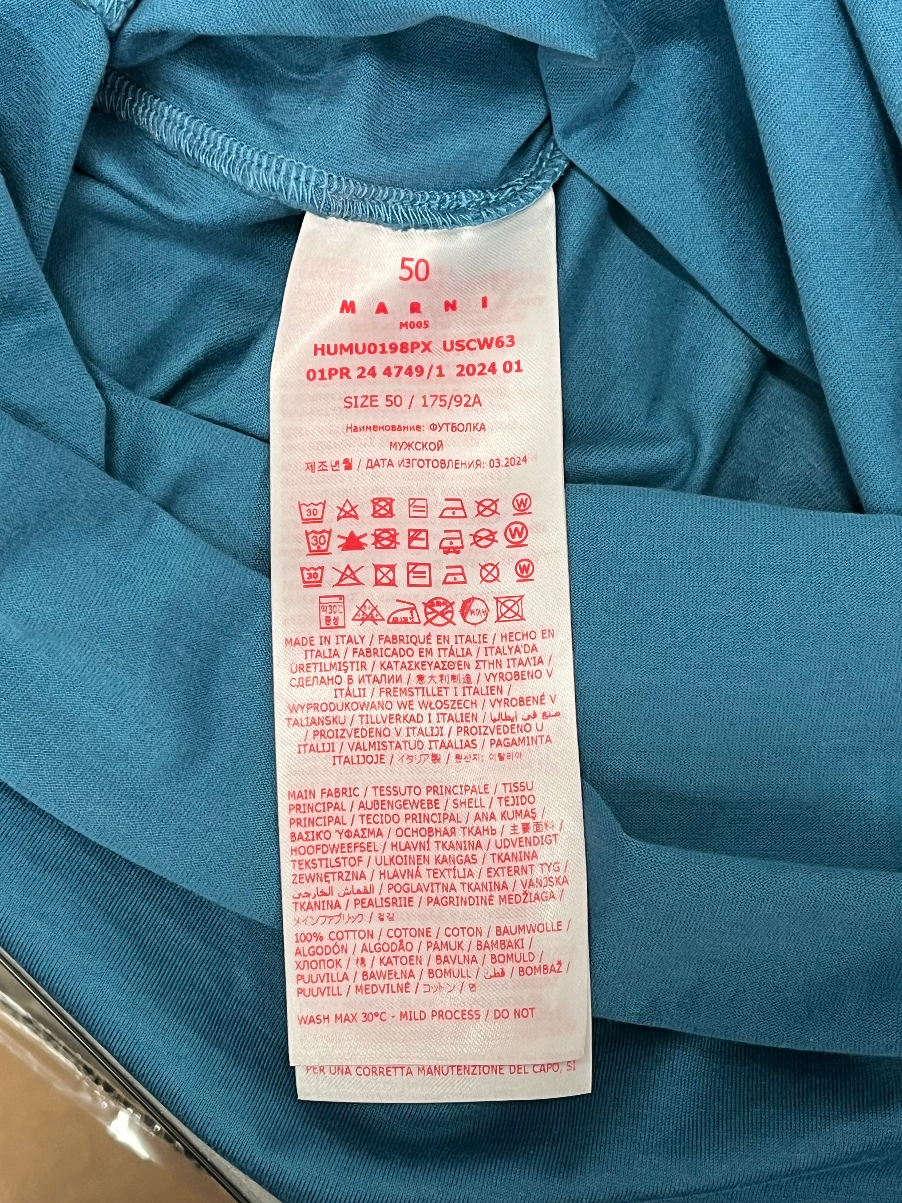MARNI/T-Shirt/XL/Cotton/BLU/COLLAR HAND STITCH FLORAL view 4