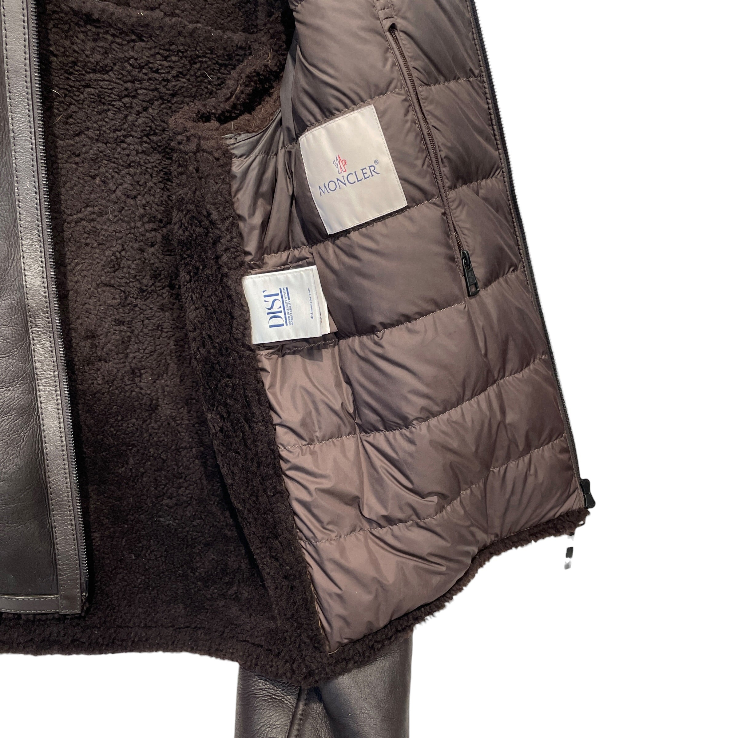 MONCLER/Zip Up Hoodie/2/Cowhide/BRW/SHERPA LINED ZIPUP HOODIE view 8
