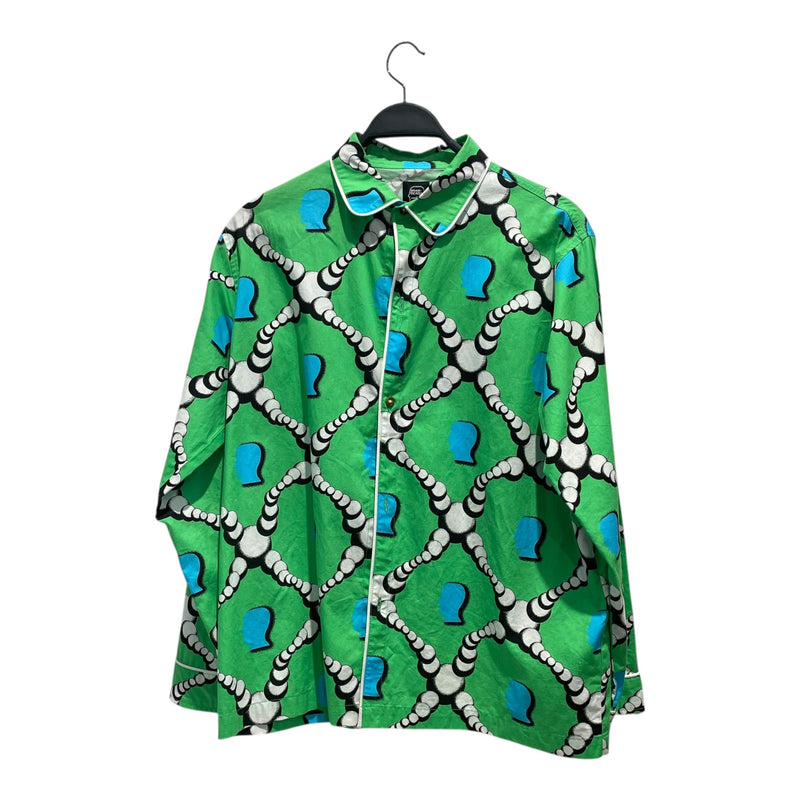 Brain Dead/LS Shirt/M/Cotton/GRN/All Over Print/Geometric Spheres