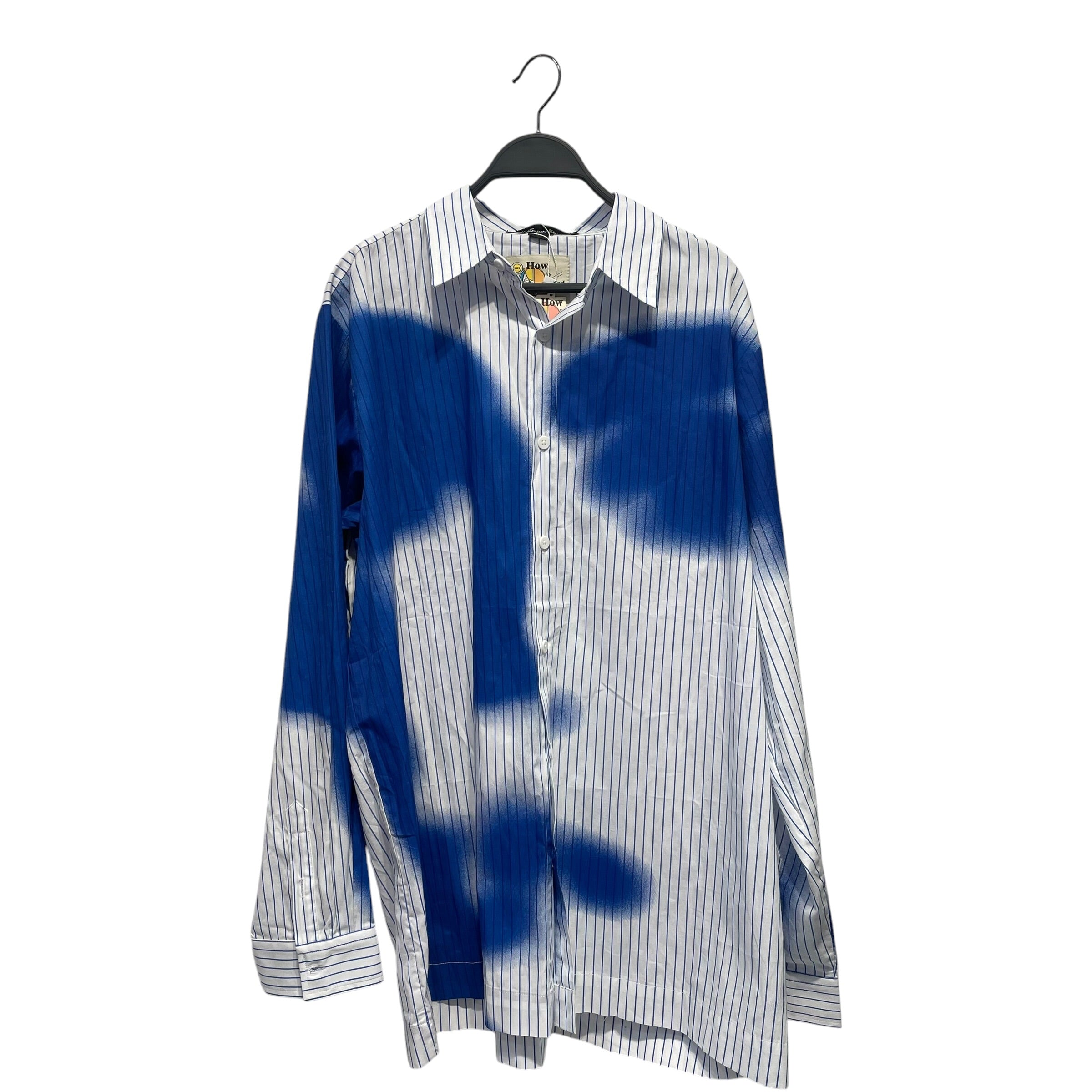 KIDSUPER STUDIOS/LS Shirt/XXL/Cotton/BLU/Stripe/SPRAY PAINT FACE GRAPHIC view 1