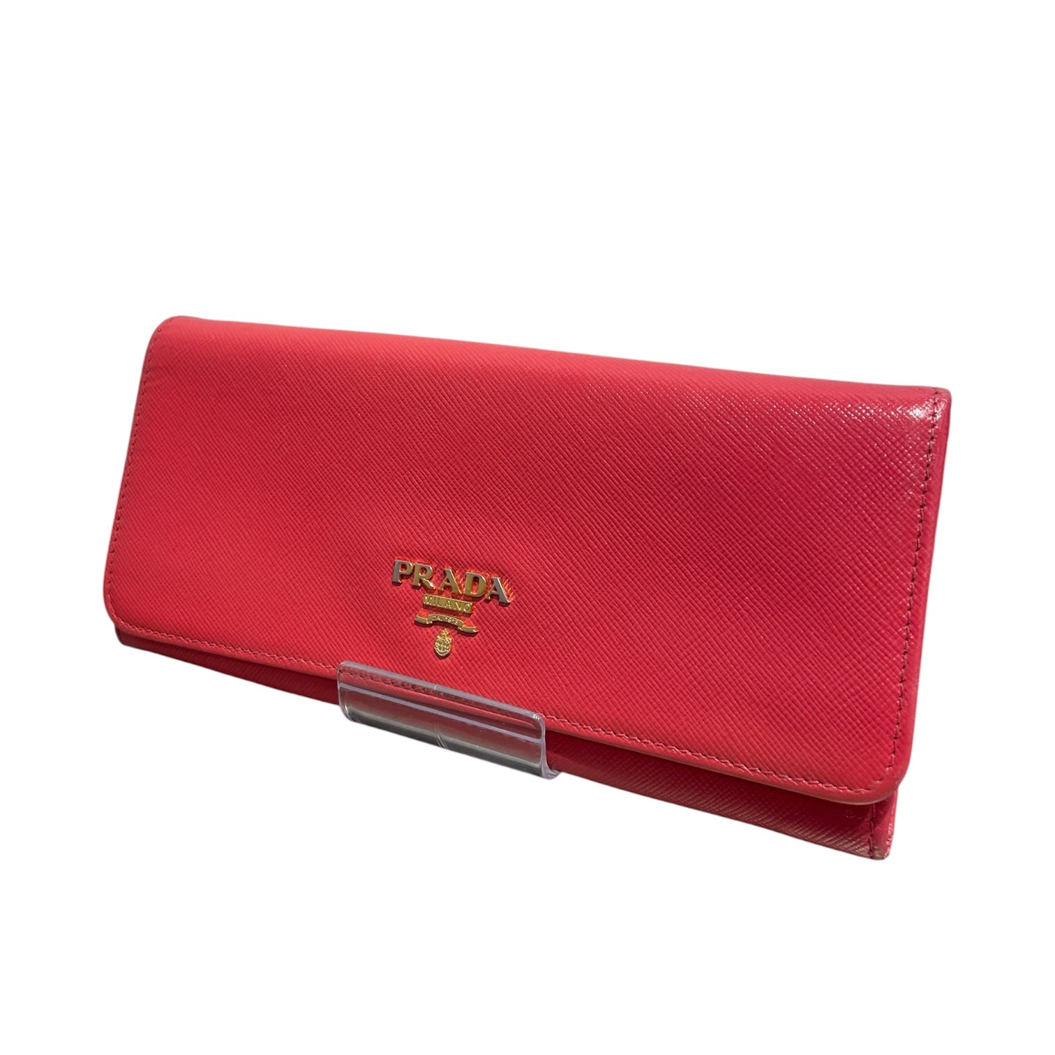 PRADA/Long Wallet/Leather/RED/Saffiano Long Wallet view 1