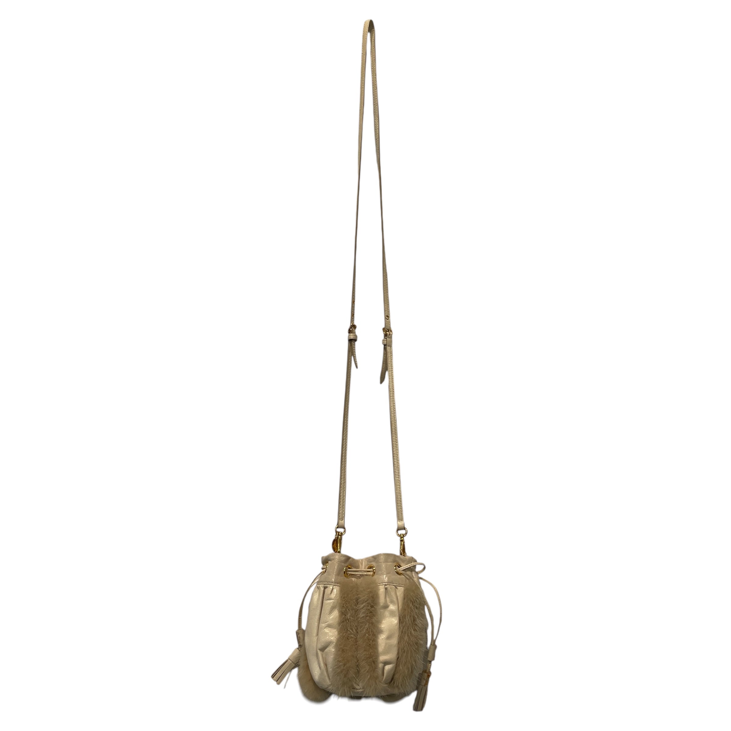 MIU MIU/Cross Body Bag/Leather/CRM/MINK FUR TRIM view 2