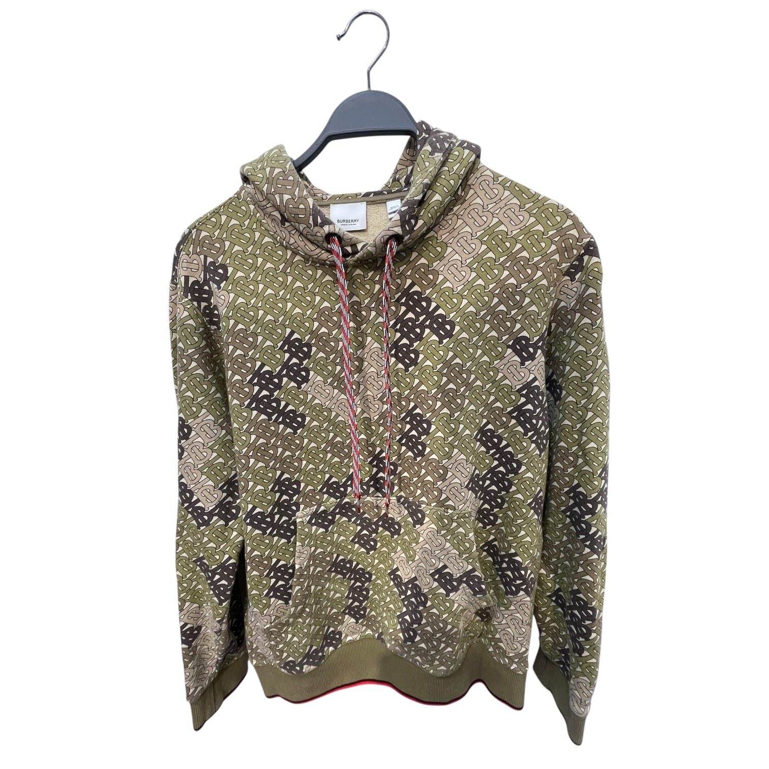 BURBERRY/Hoodie/S/Monogram/Cotton/KHK/red border hem view 1