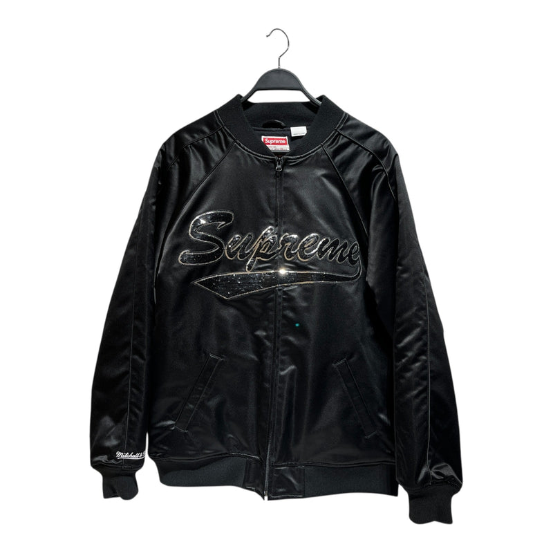 Supreme/mitchell&ness/Baseball Jkt/XL/Nylon/BLK/Graphic/SEQUIN LOGO