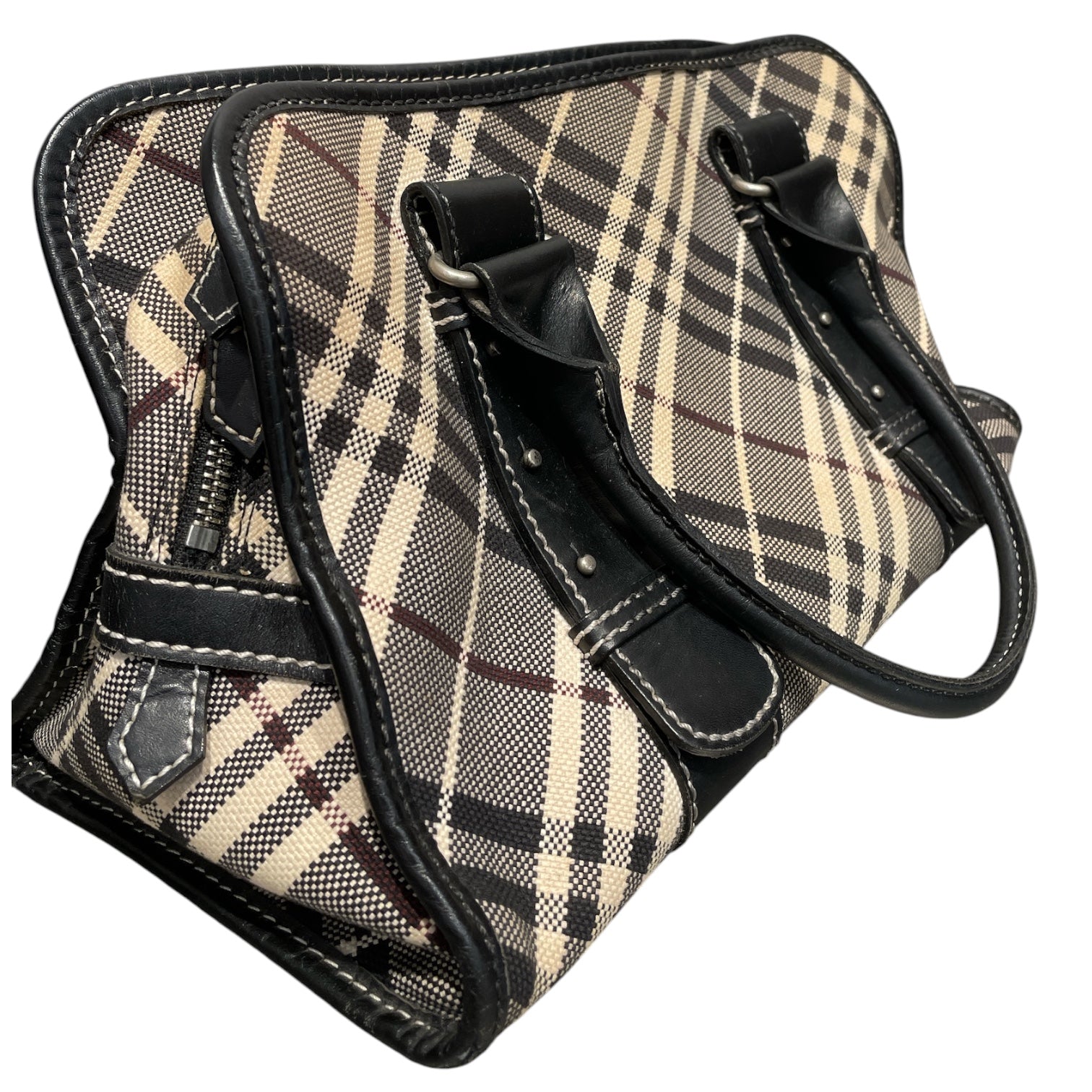 BURBERRY BLUE LABEL/Hand Bag/Cotton/MLT/Black Nova Check Handle Bag view 6
