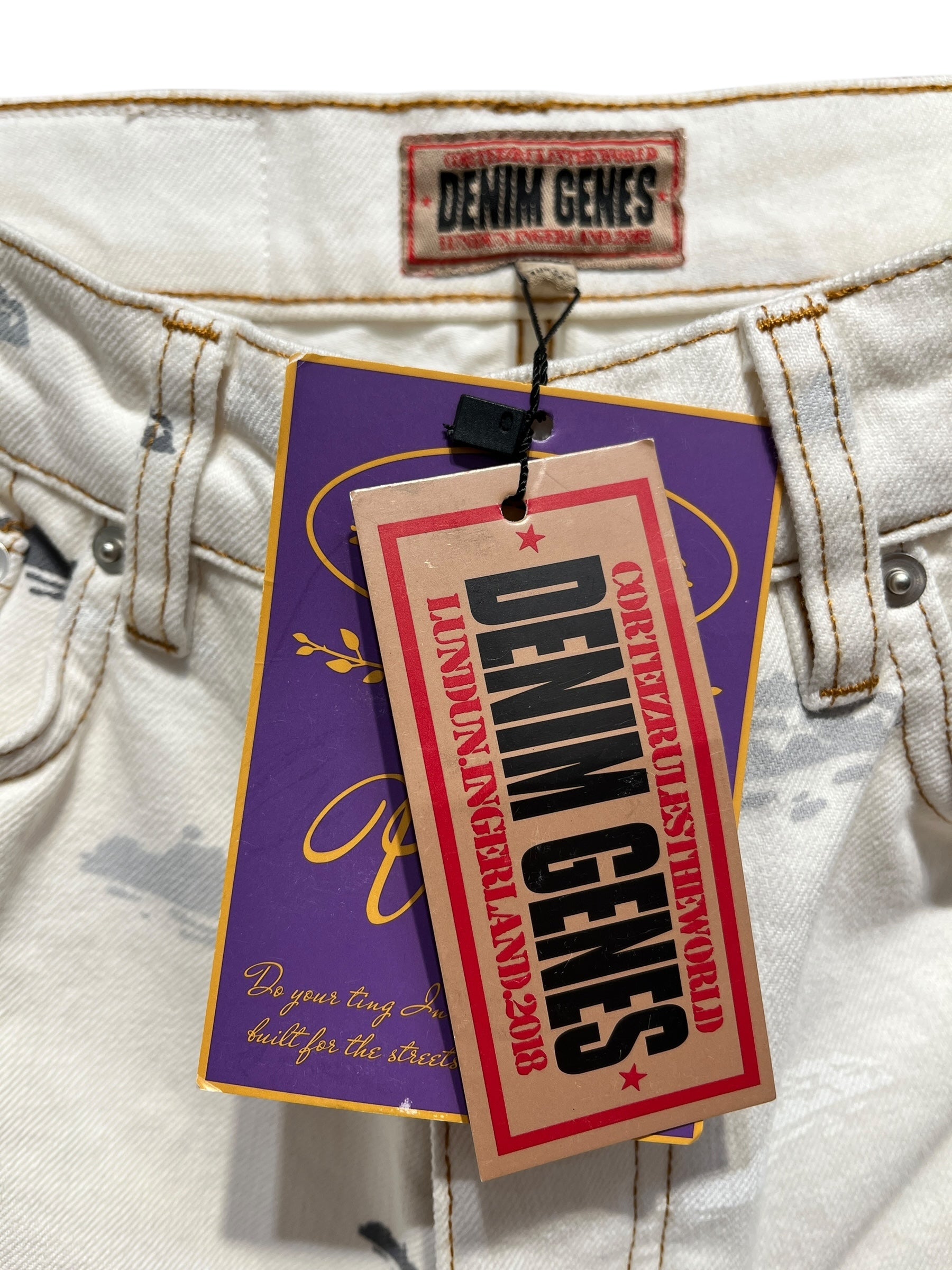 Corteiz/Straight Pants/XS/Cotton/WHT/BATTLESHIPS ALL OVER GRY WHT view 4