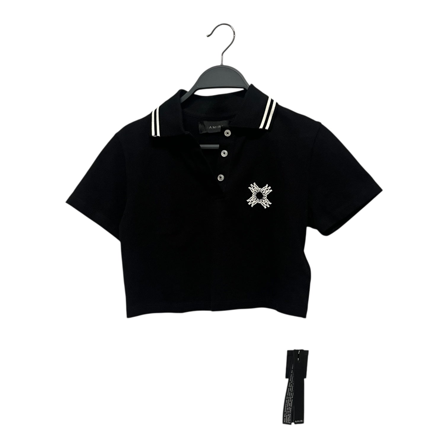 AMIRI/Polo, Rugby/XS/Cotton/BLK/QUAD MA EMBROIDERED CROPPED view 1