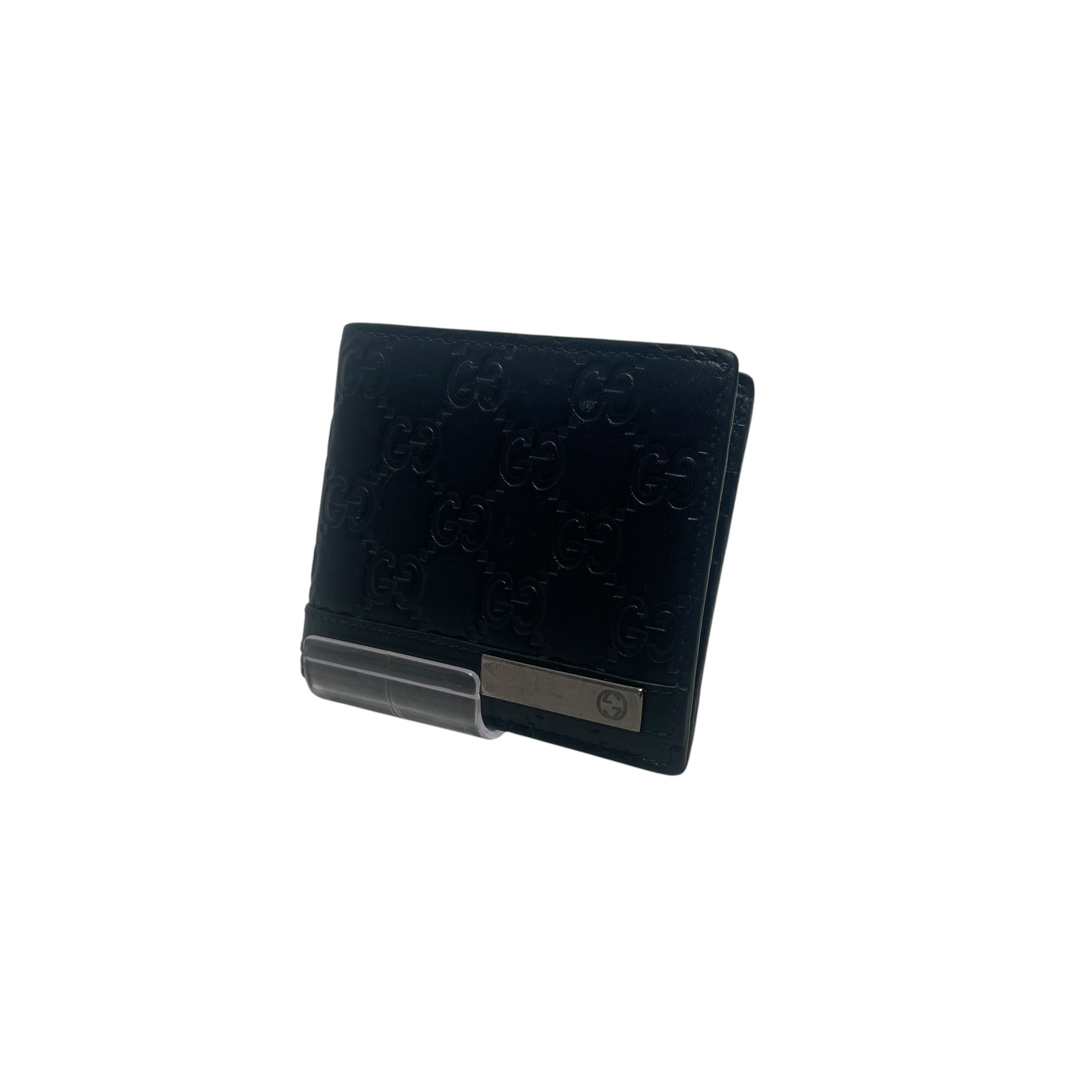 GUCCI/Wallet/Leather/BLK/M's/gg view 1