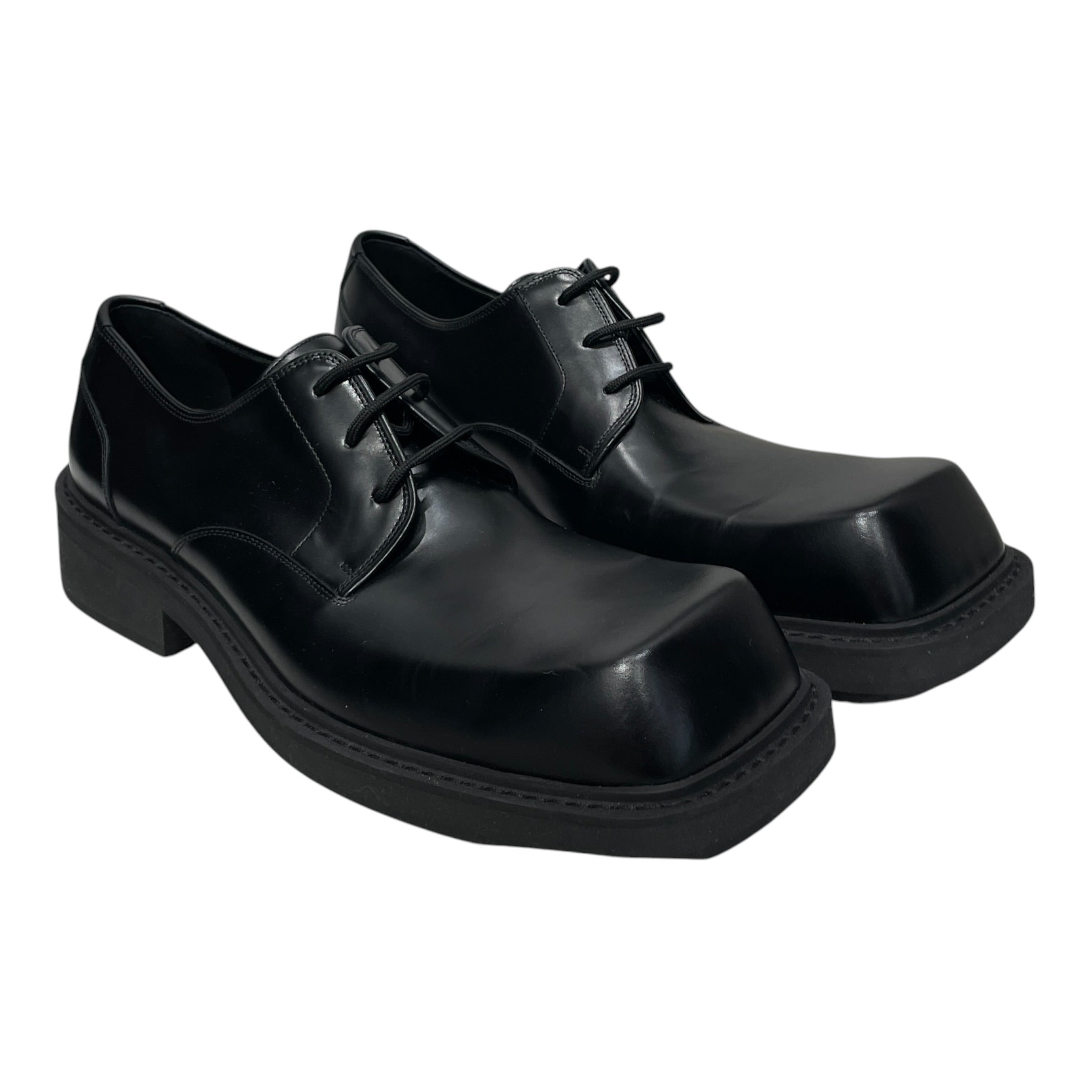 BALENCIAGA/Dress Shoes/EU 46/Leather/BLK/BB INSPECTOR DERBY LONG TOE