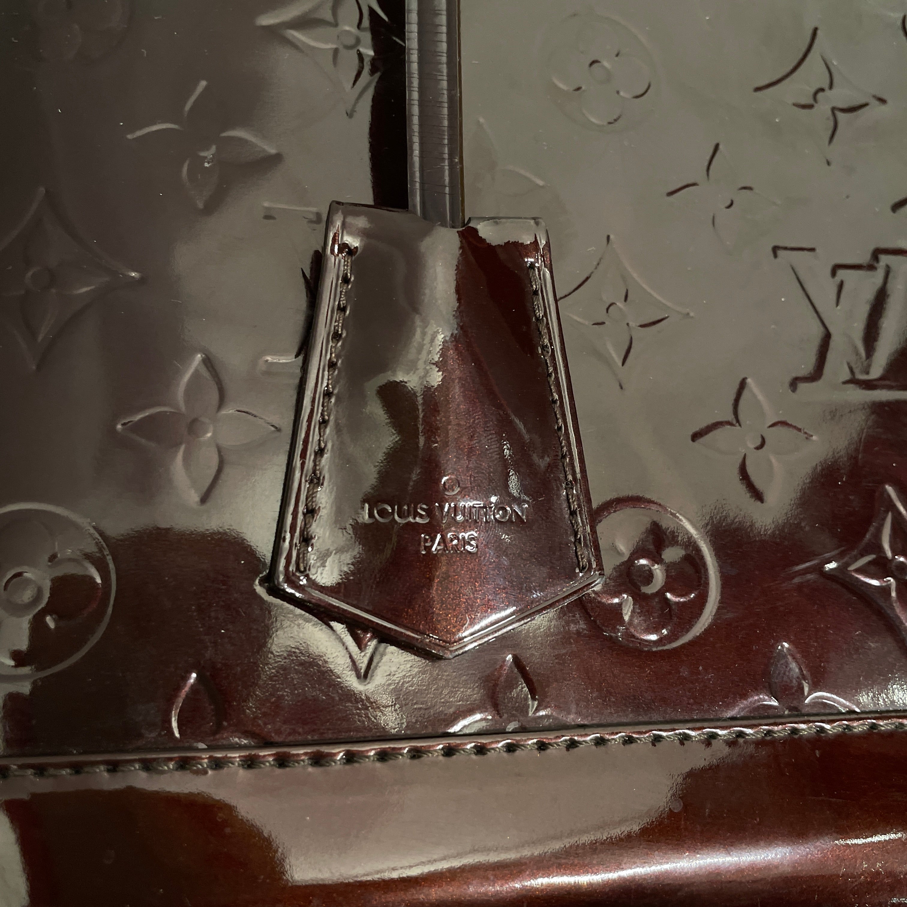 LOUIS VUITTON/Hand Bag/Monogram/Leather/BRD/PATENT LEATHER VERNIS ALMA view 7