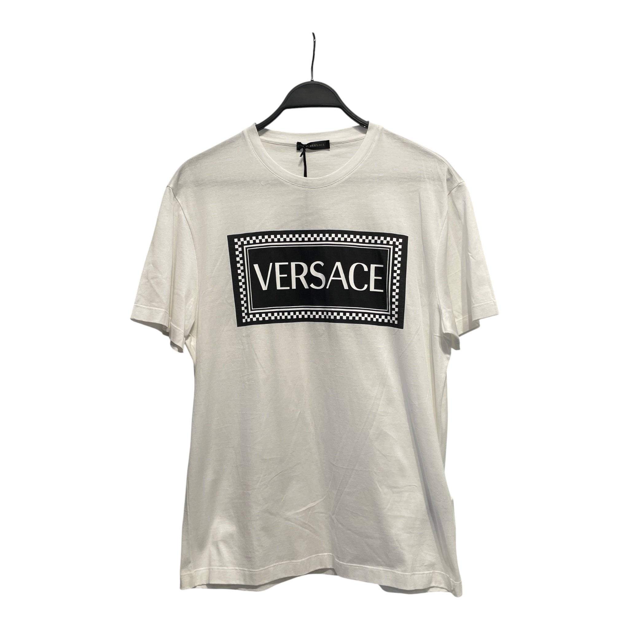 VERSACE/T-Shirt/L/Cotton/WHT/checkerboard/logo view 1