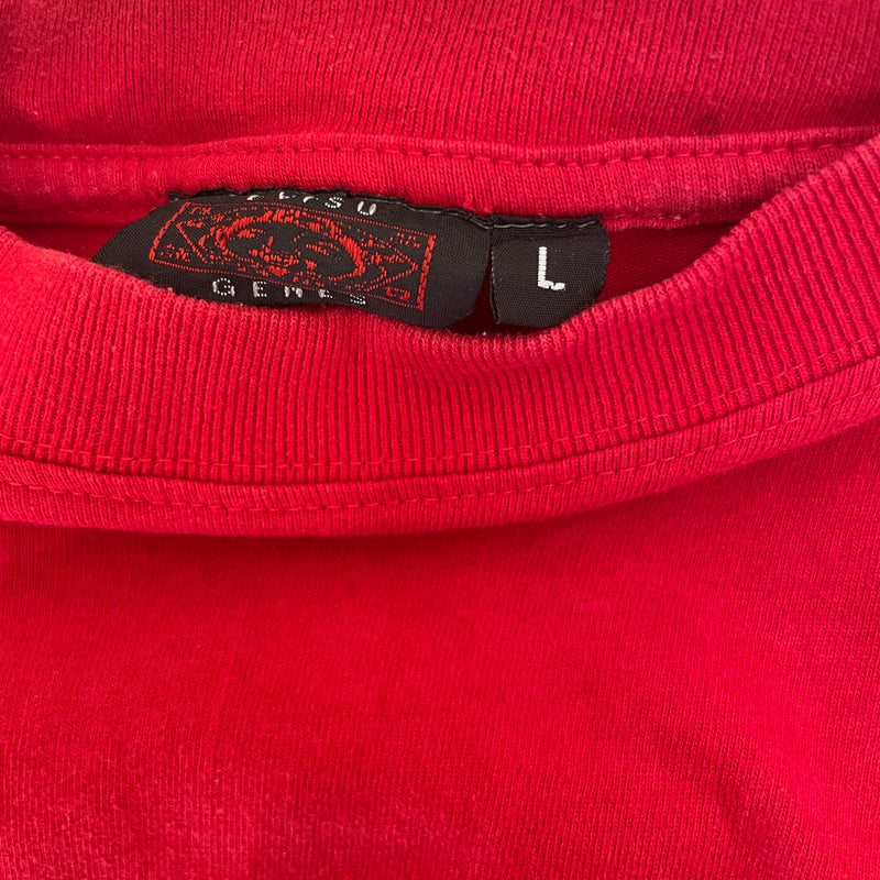 EVISU/T-Shirt/L/Cotton/RED/Graphic/