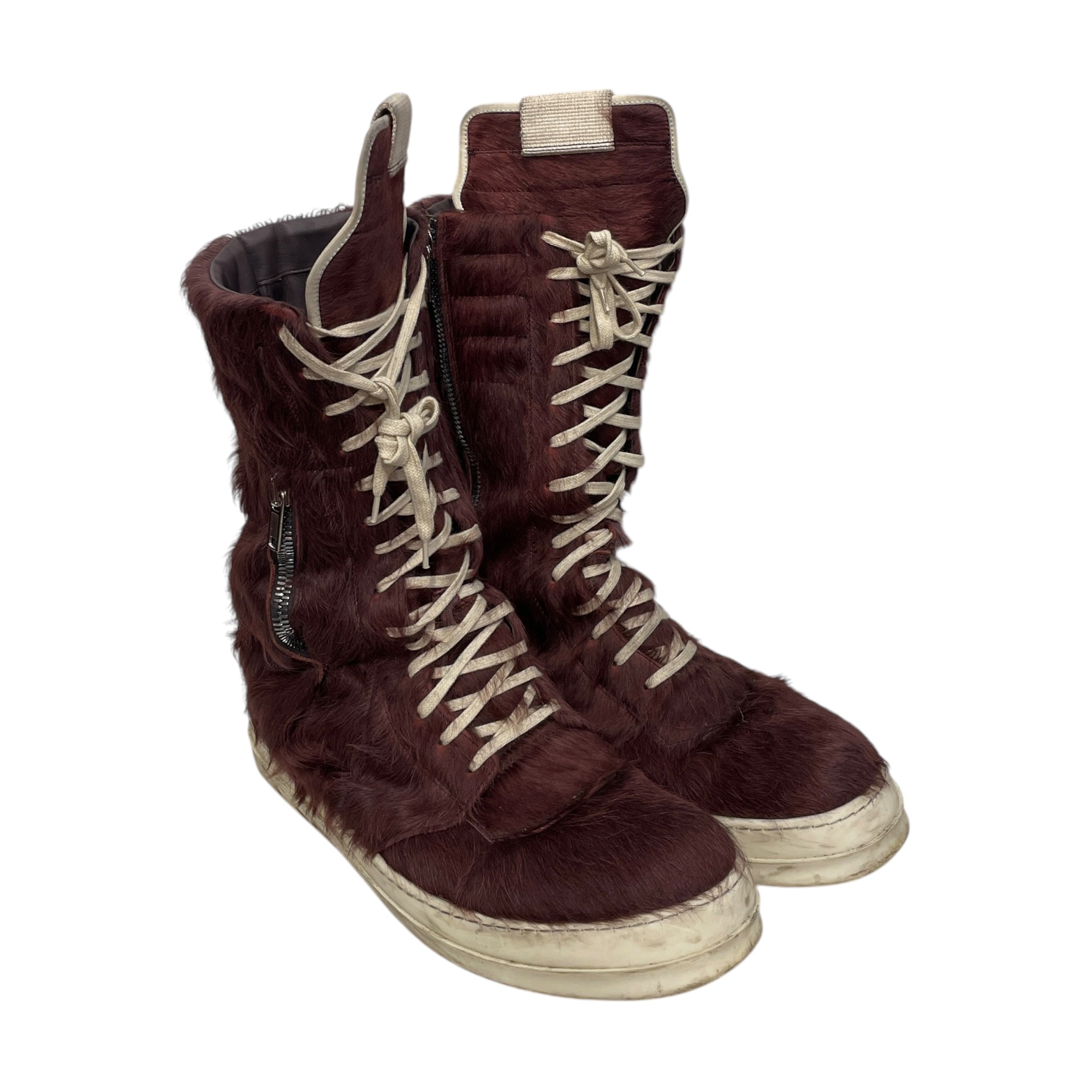 Rick Owens/Hi-Sneakers/EU 48/Fur/BRD/CARGOBASKET AMETHYST PONY HAIR view 1