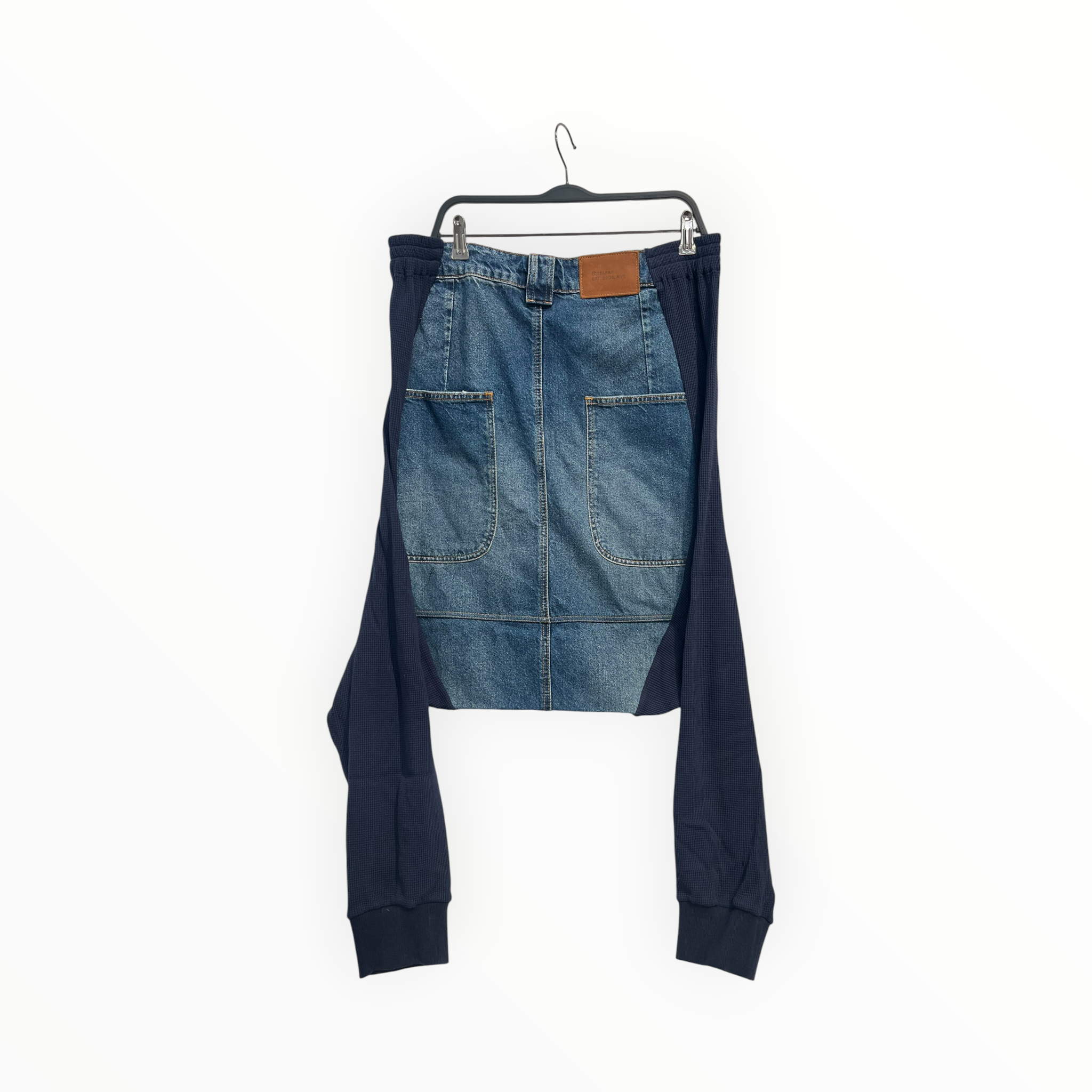 Telfar/Pants/L/Cotton/BLU/half denim hal sweatpant drpcr view 2