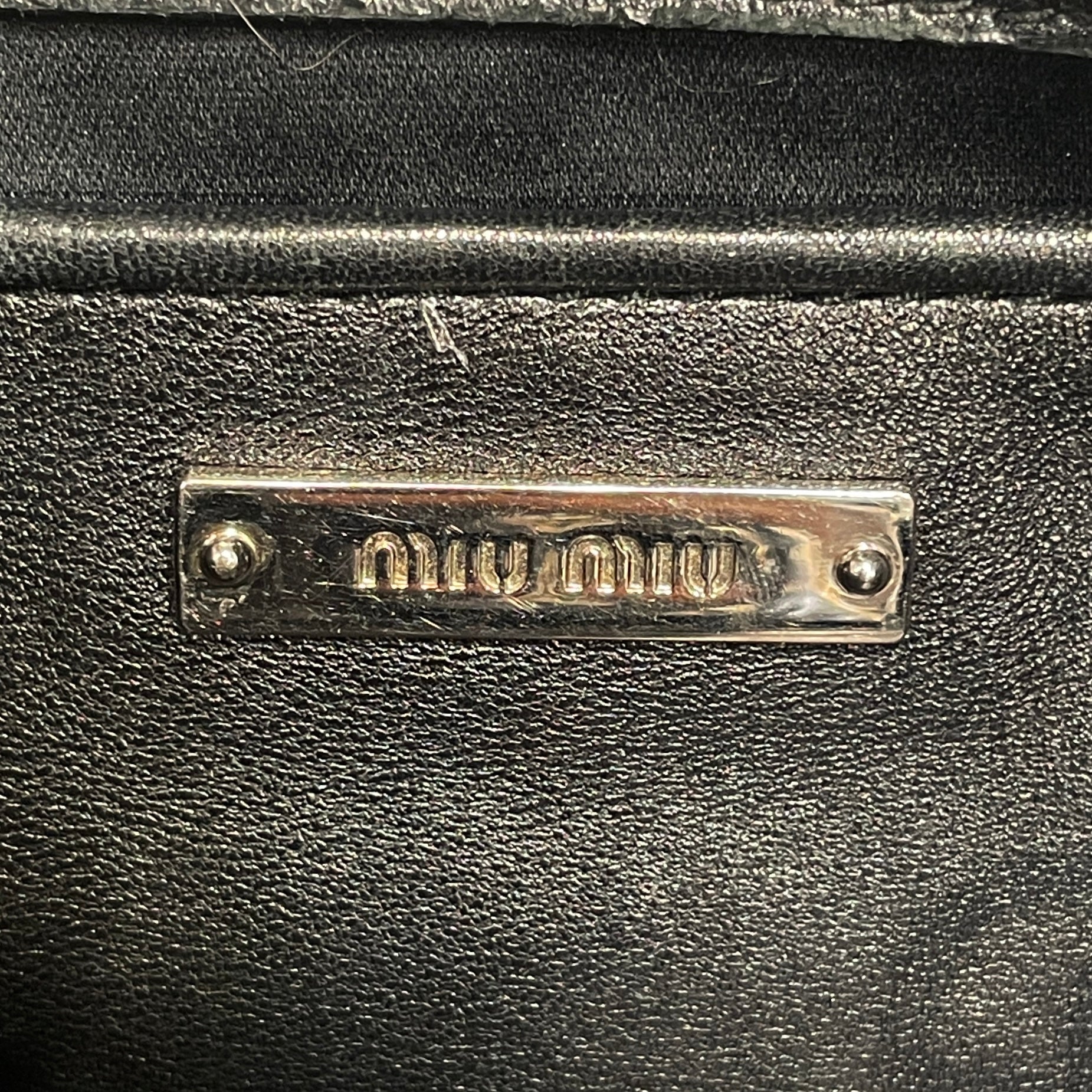 MIU MIU/Hand Bag/Leather/BLK/Matelasse Hand Bag view 6