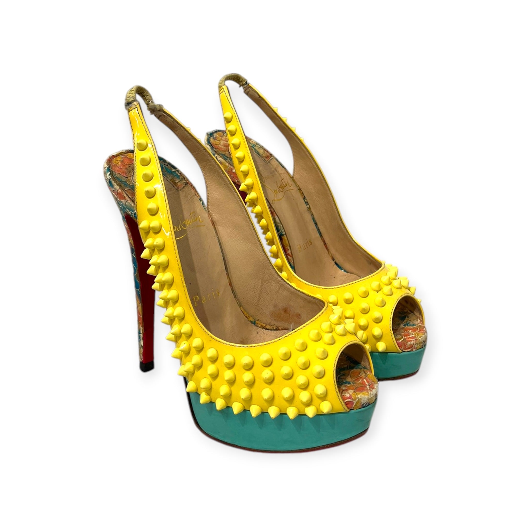 Christian Louboutin/Heels/EU 36/YEL/SPIKE ACCENT FISHSCALE PUMPS view 5