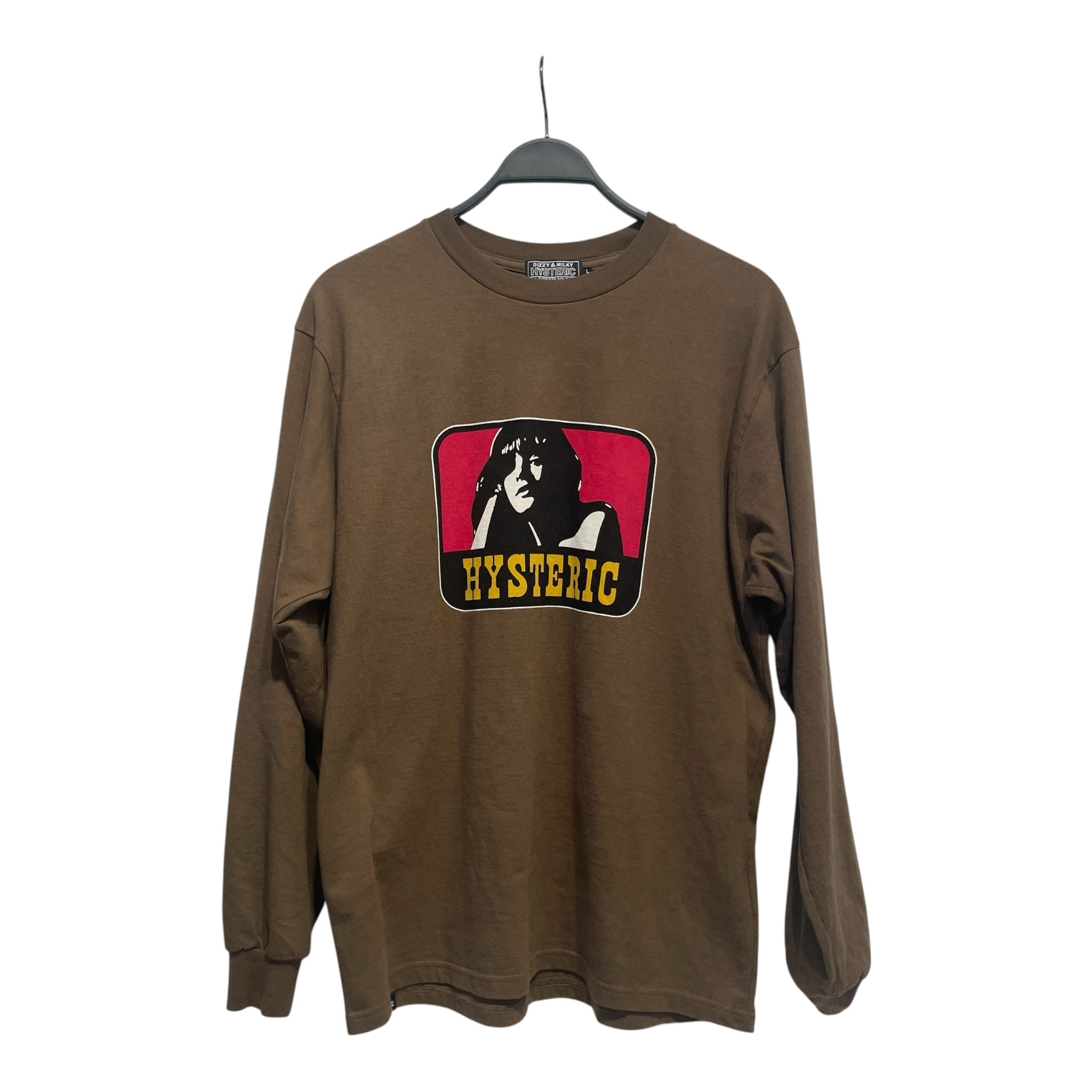 HYSTERIC GLAMOUR/LS T-Shirt/L/Cotton/BRW/Graphic/dizzy milky view 1