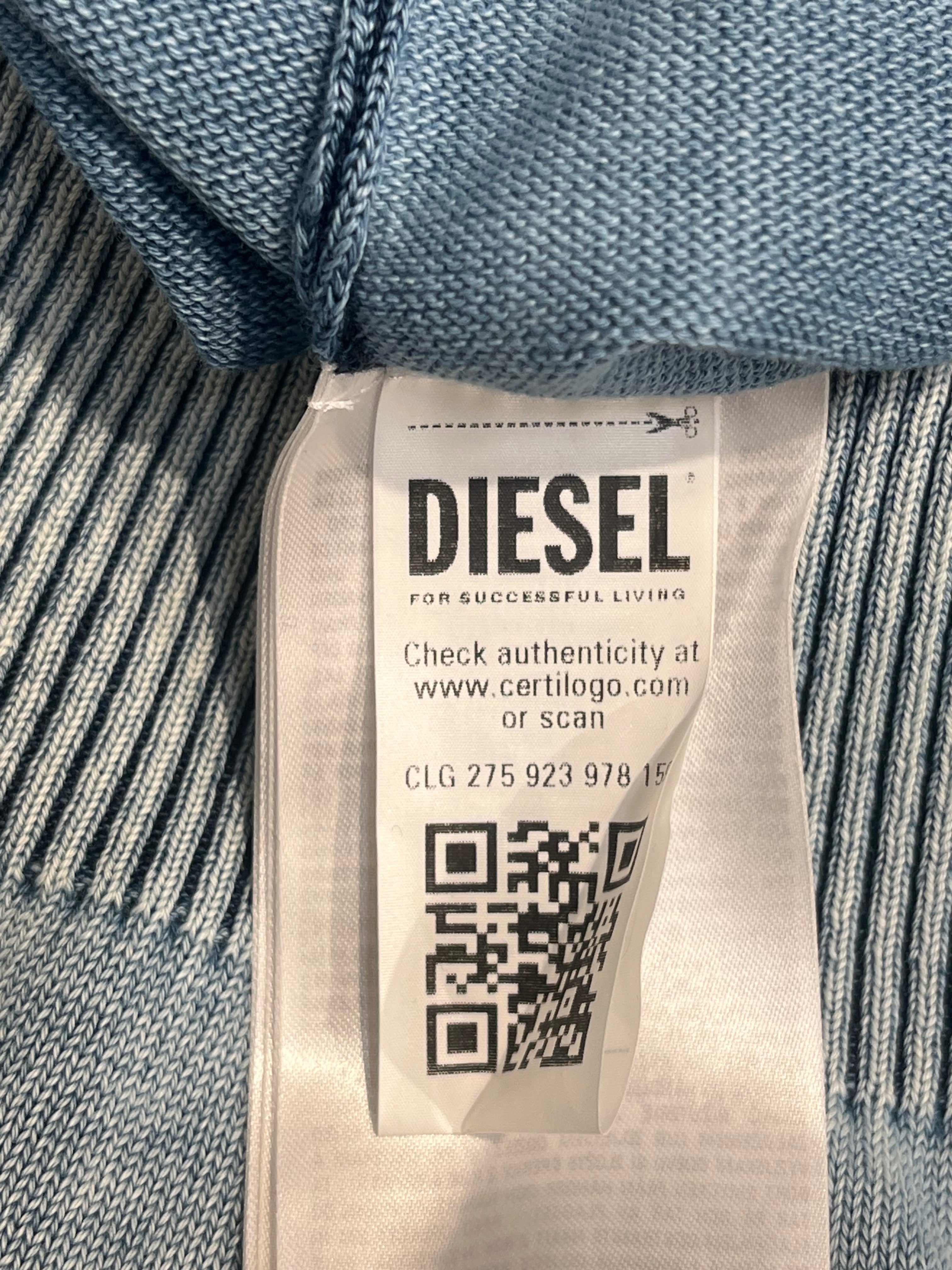 DIESEL/Sweatshirt/L/Cotton/BLU/ACID WASH PATTERN view 4