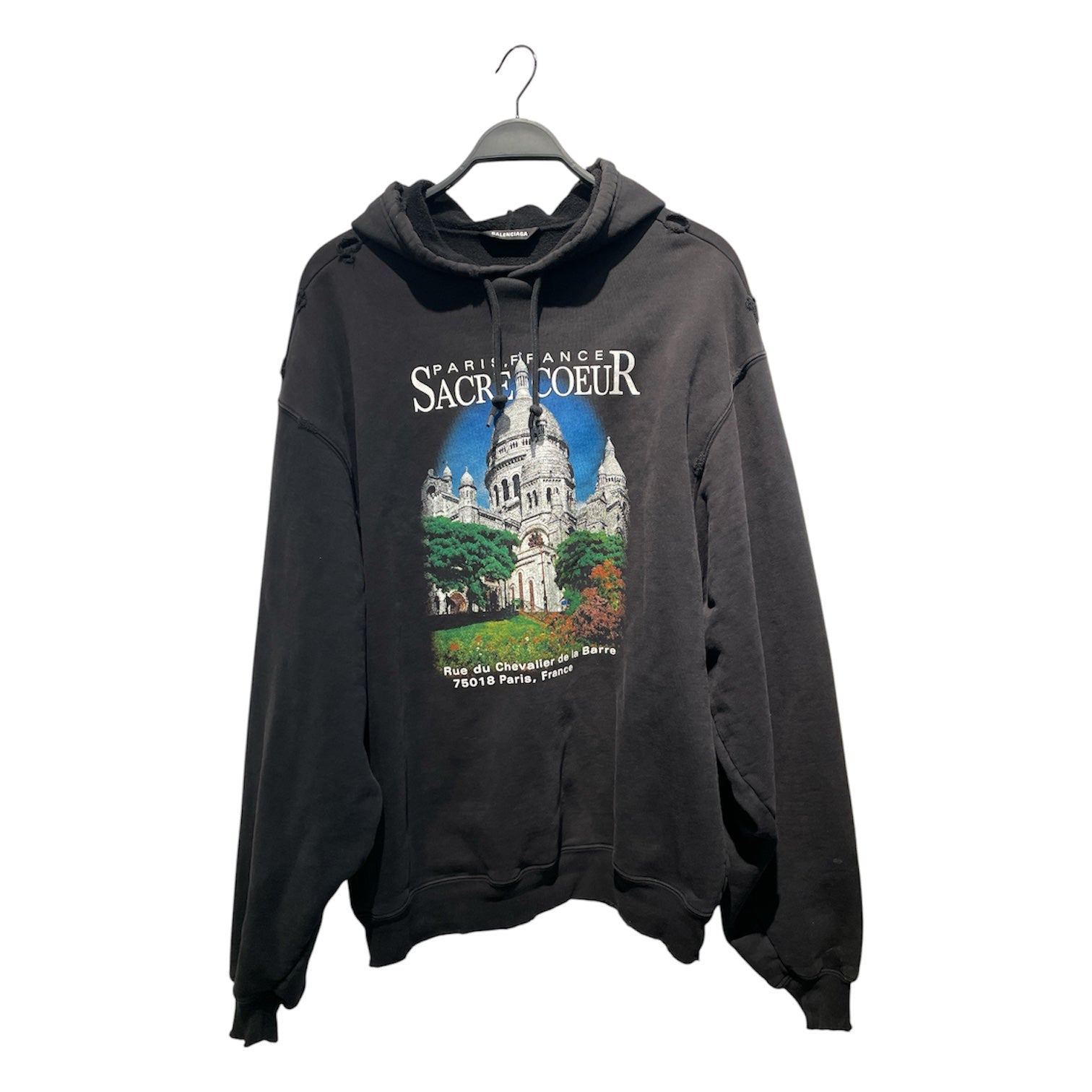 BALENCIAGA/Hoodie/XXS/Graphic/Cotton/BLK/Notre Dame Hoodie view 1