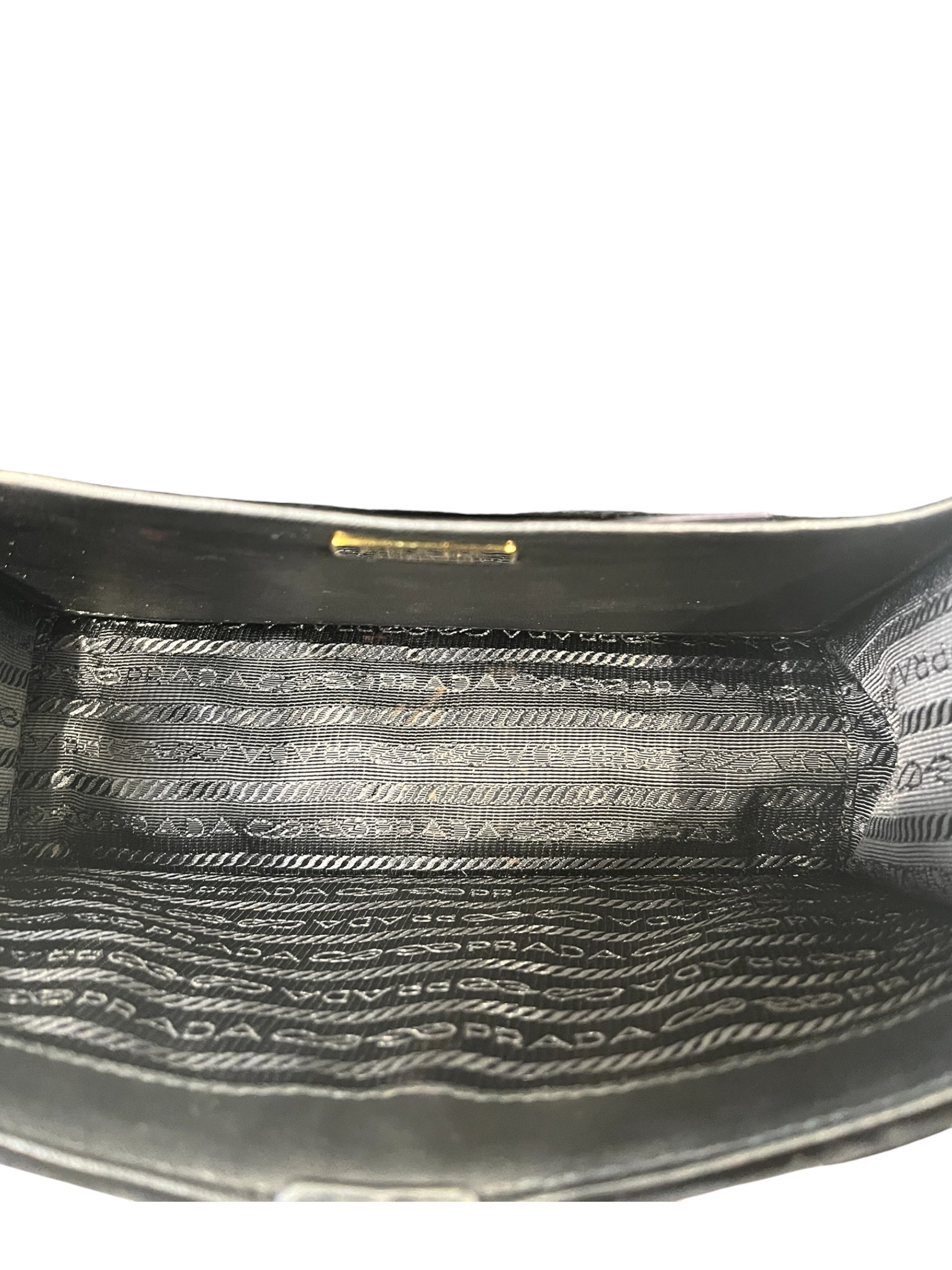 PRADA/Cross Body Bag/Velour/BLK/PATTINA VELVET GLD view 6