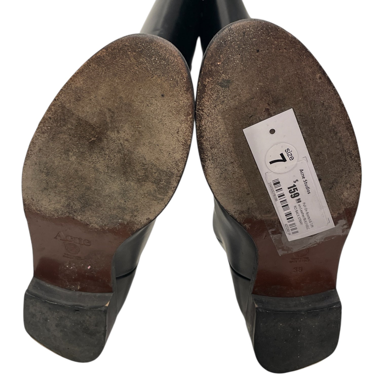 Acne Studios/Pull-On Boots/US 7/Leather/BLK/VELCRO BACK STRAP view 4