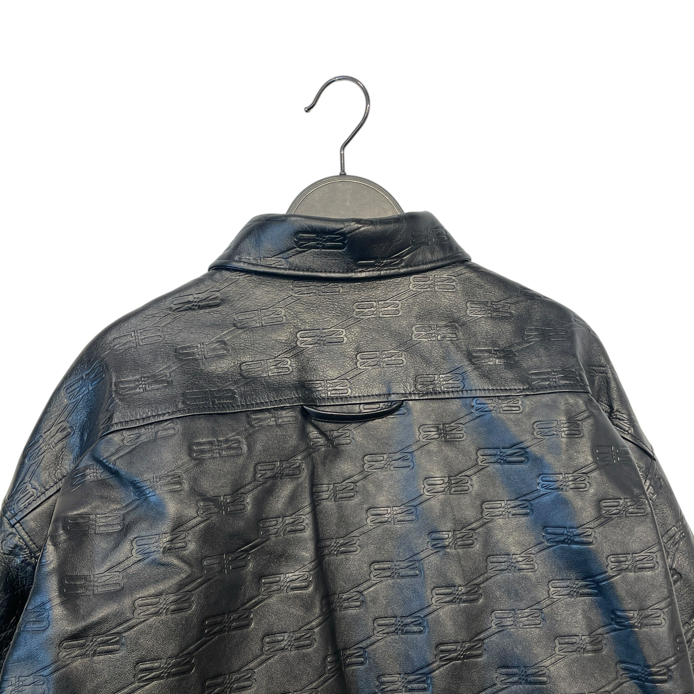 BALENCIAGA/Leather Jkt/50/Leather/BLK/All Over Print/BB MONOGRAM LEATHER JACKET view 6
