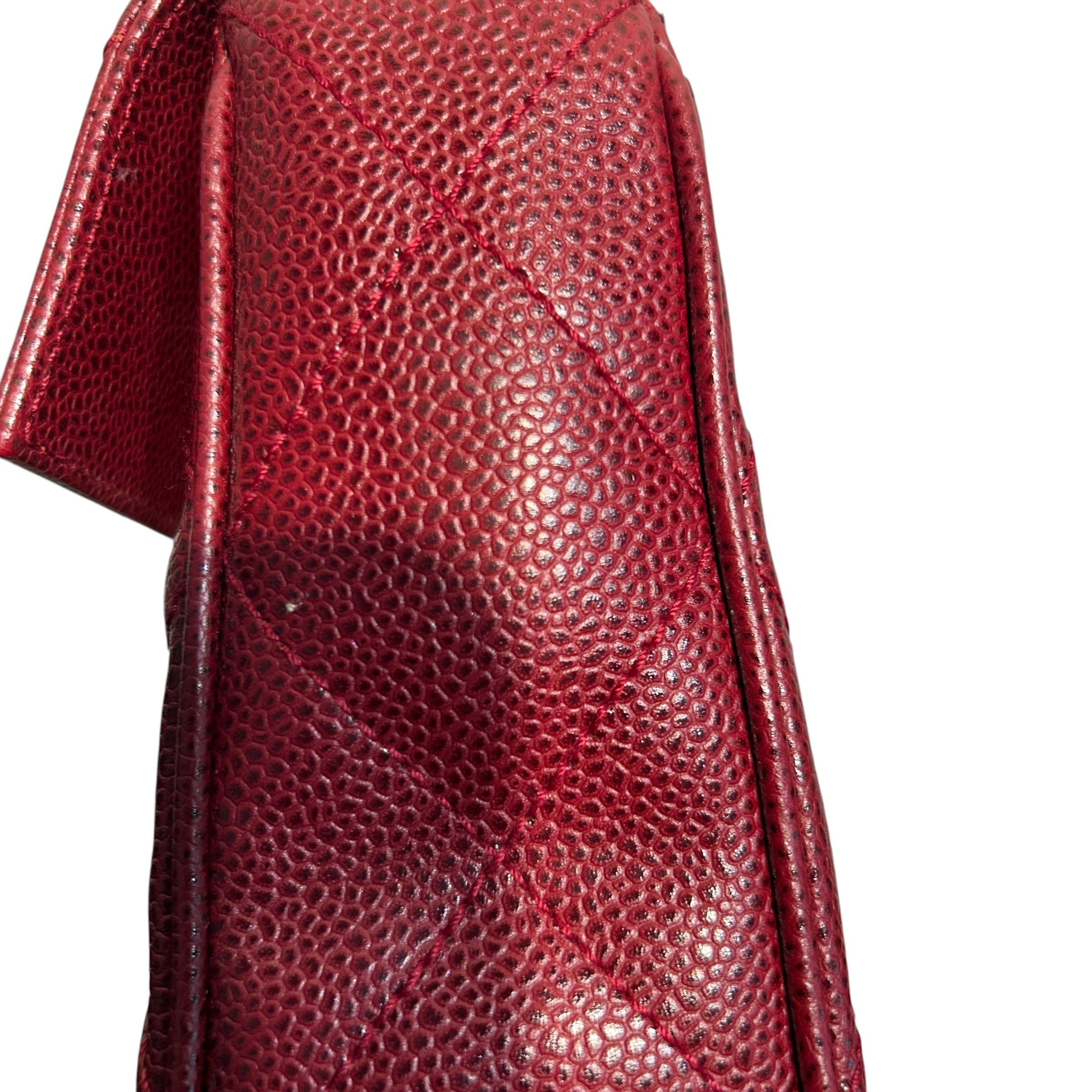 CHANEL/Hand Bag/Leather/RED/Caviar Flap Bag view 7